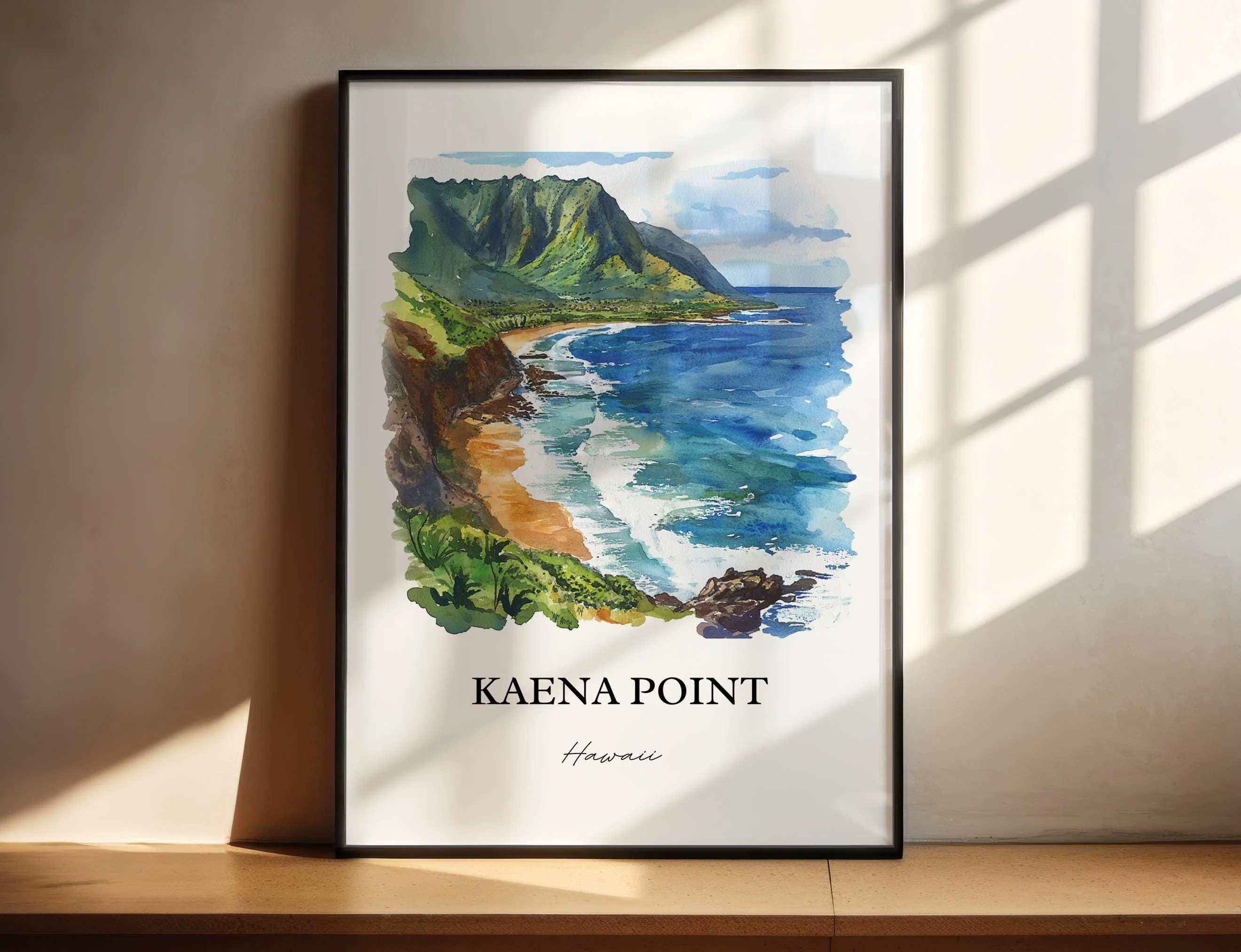 Kaena Point, Hawaii, USA – Watercolor Art Print - Image 4