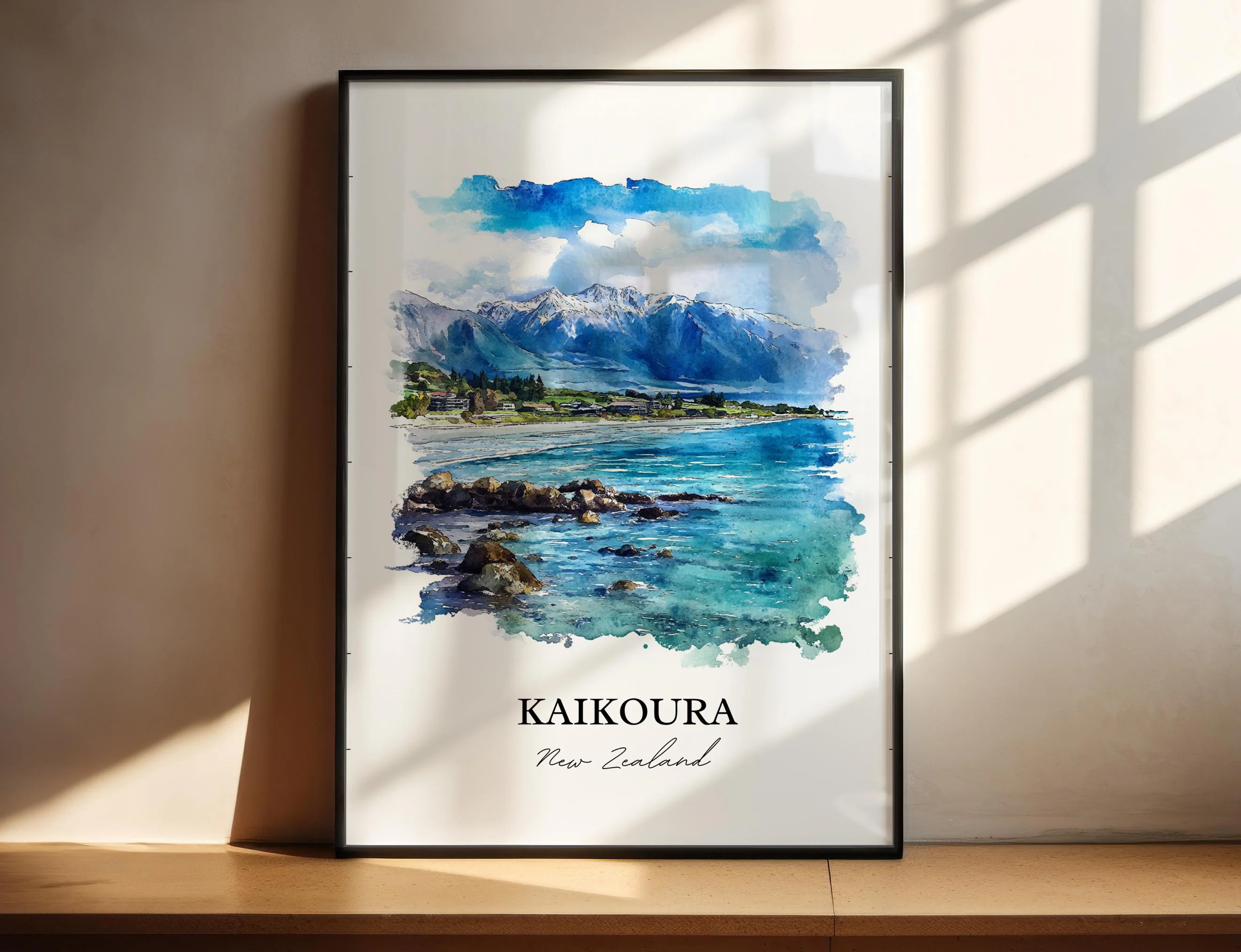 Kaikoura, New Zealand – Watercolor Art Print
