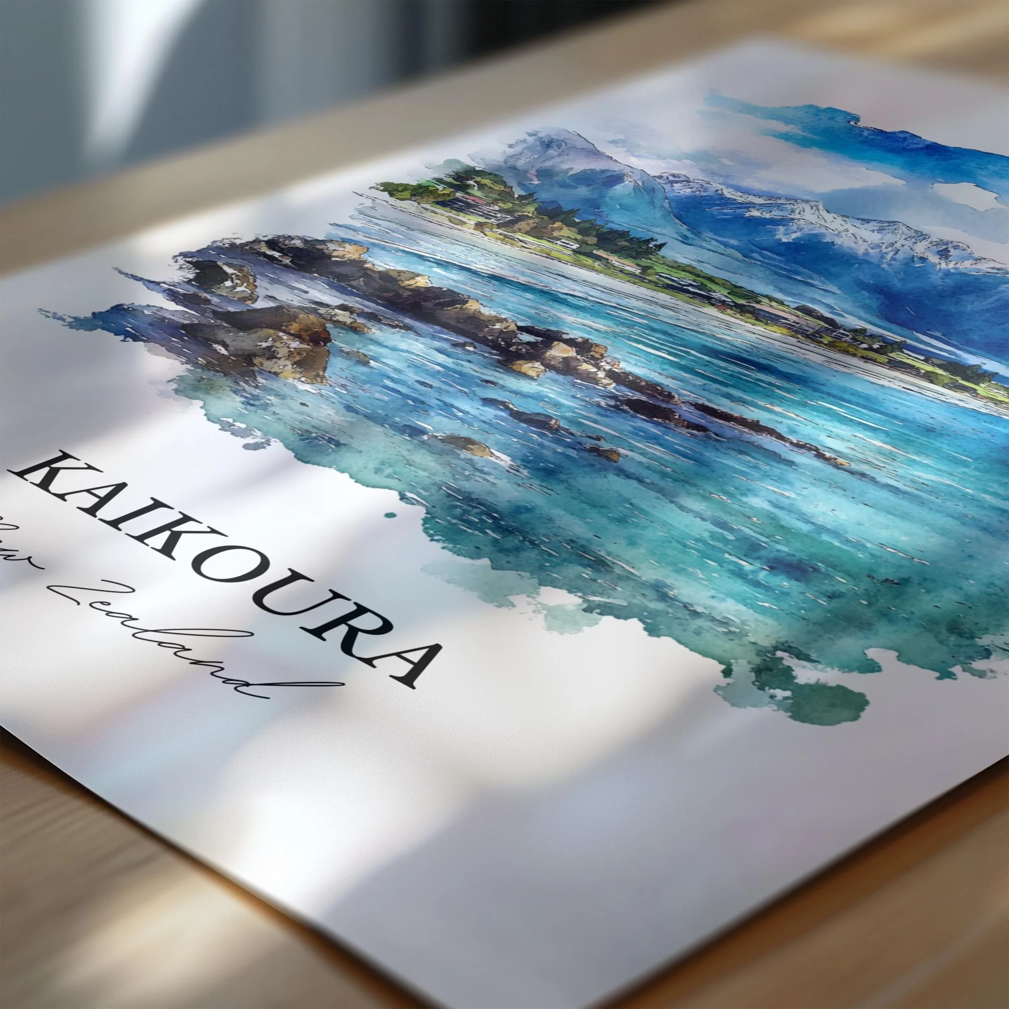 Kaikoura, New Zealand – Watercolor Art Print - Image 2