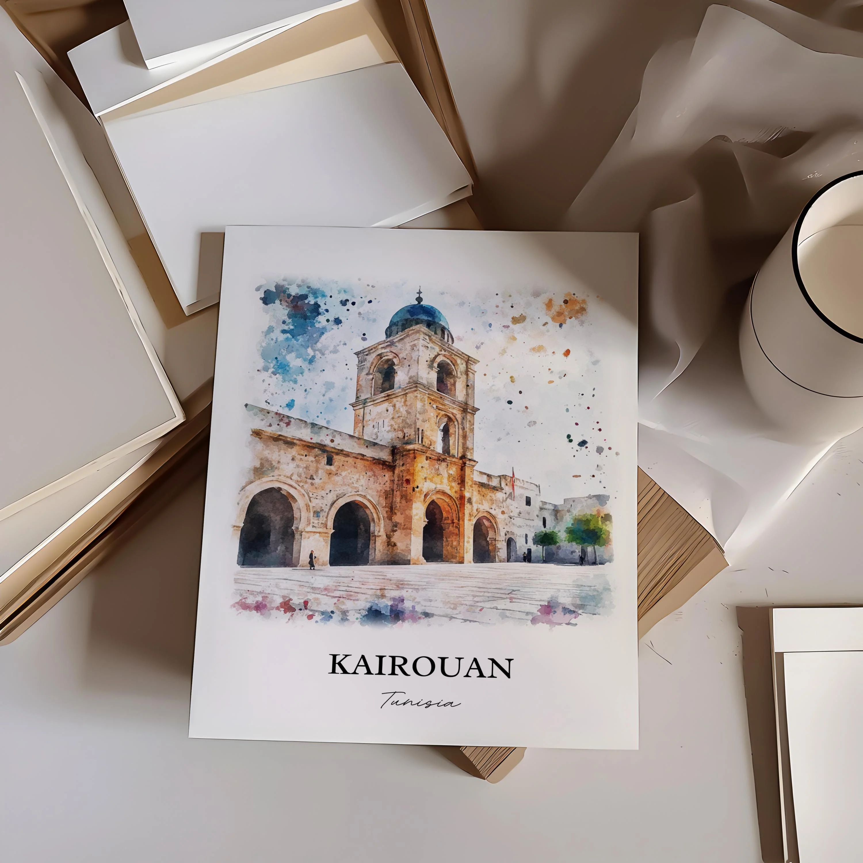 Kairouan, Tunisia – Watercolor Art Print - Image 5