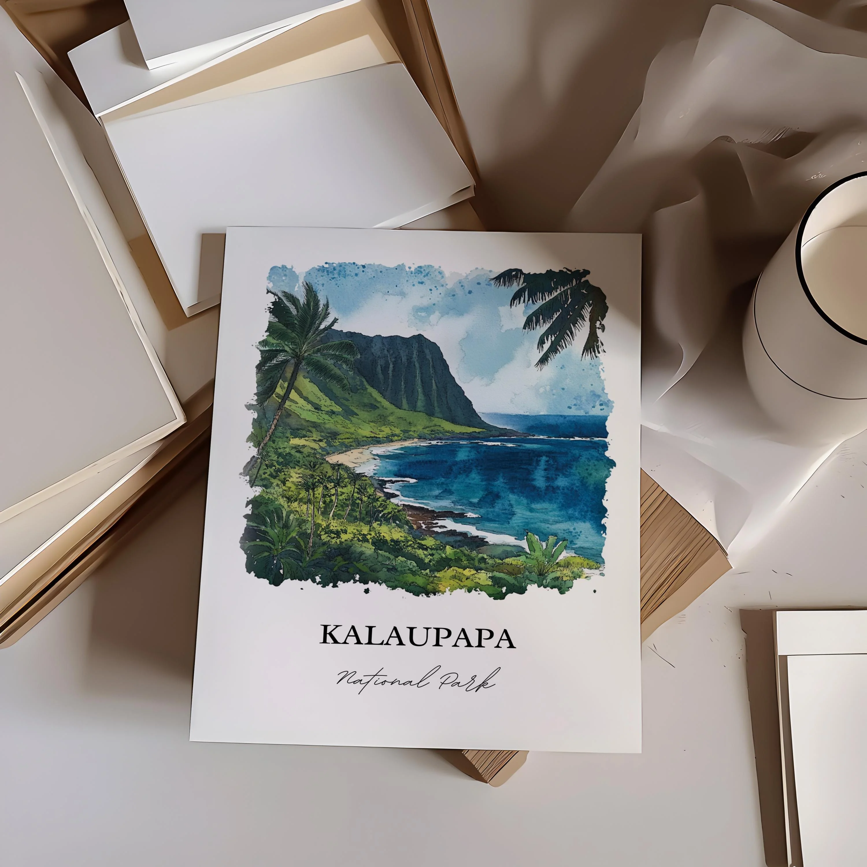 Kalaupapa, Hawaii Watercolor Art Print - Image 6