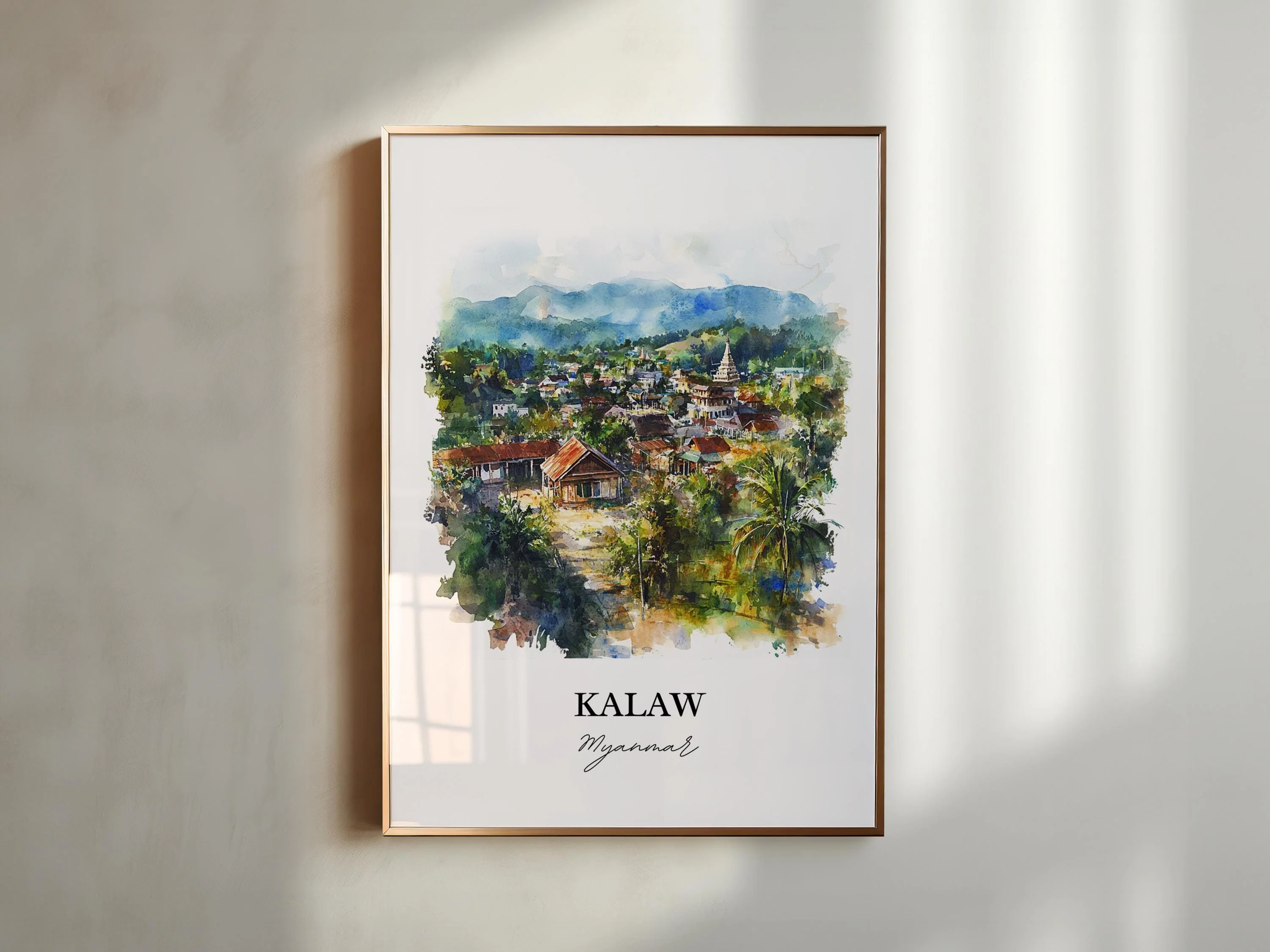 Kalaw, Myanmar – Watercolor Art Print - Image 3