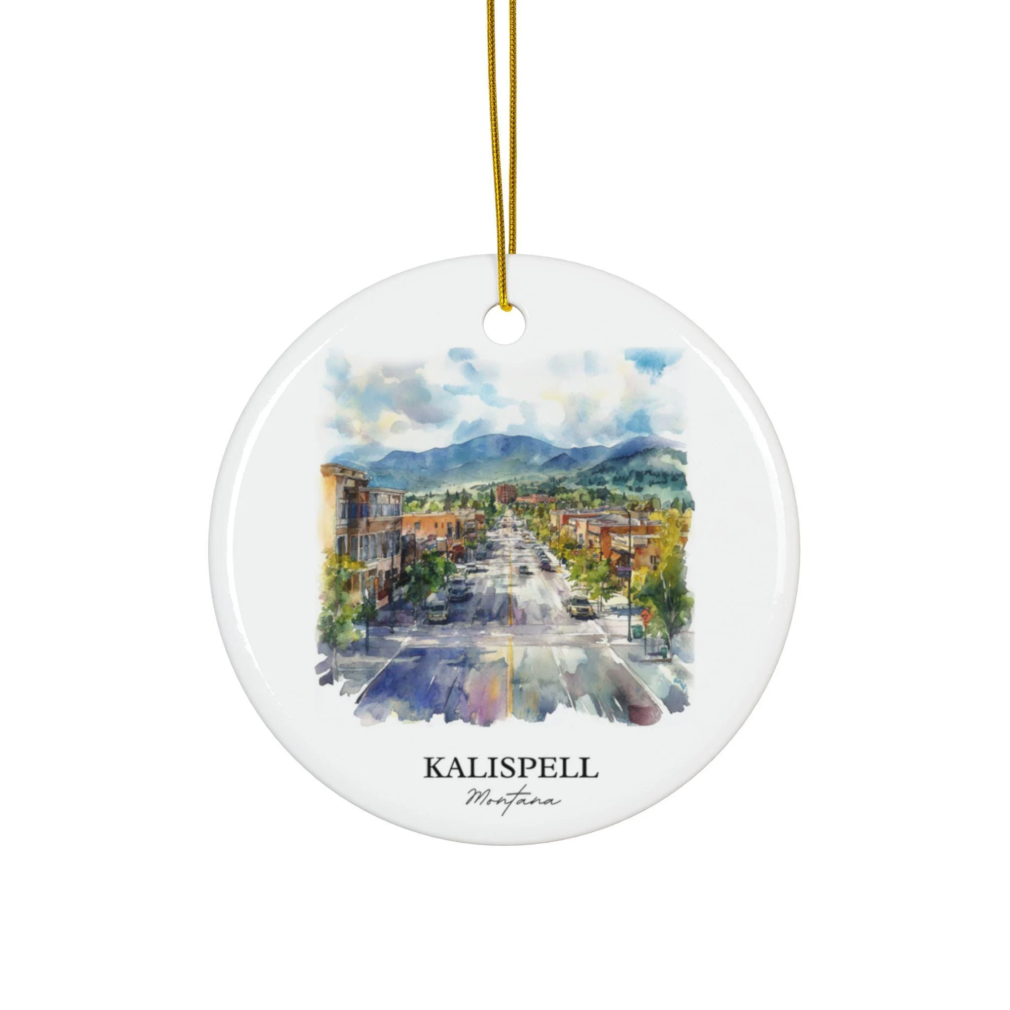 Kalispell MT Ornament: Unique Kalispell Souvenir, Kalispell Xmas Decor, and Authentic Kalispell Montana Gift
