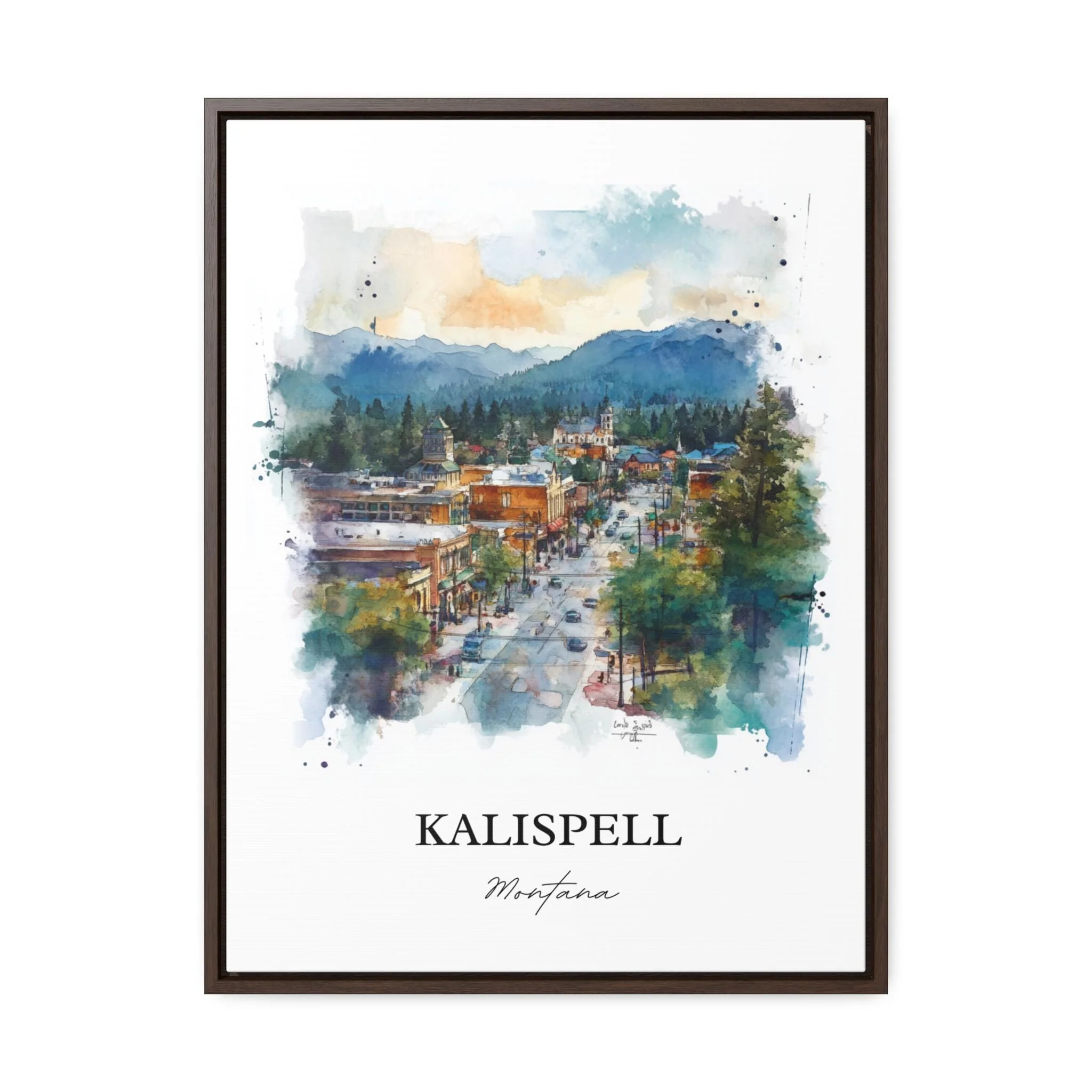 Kalispell, USA – Glacier National Park Watercolor Art Print - Image 7