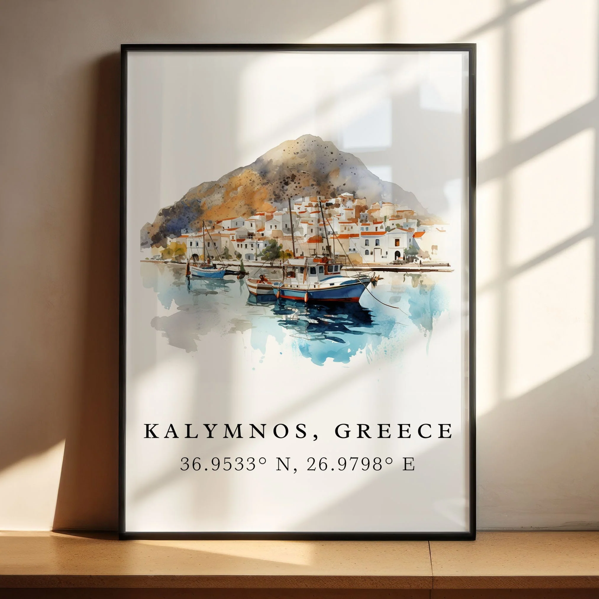 Kalymnos, Greece – Watercolor Art Print