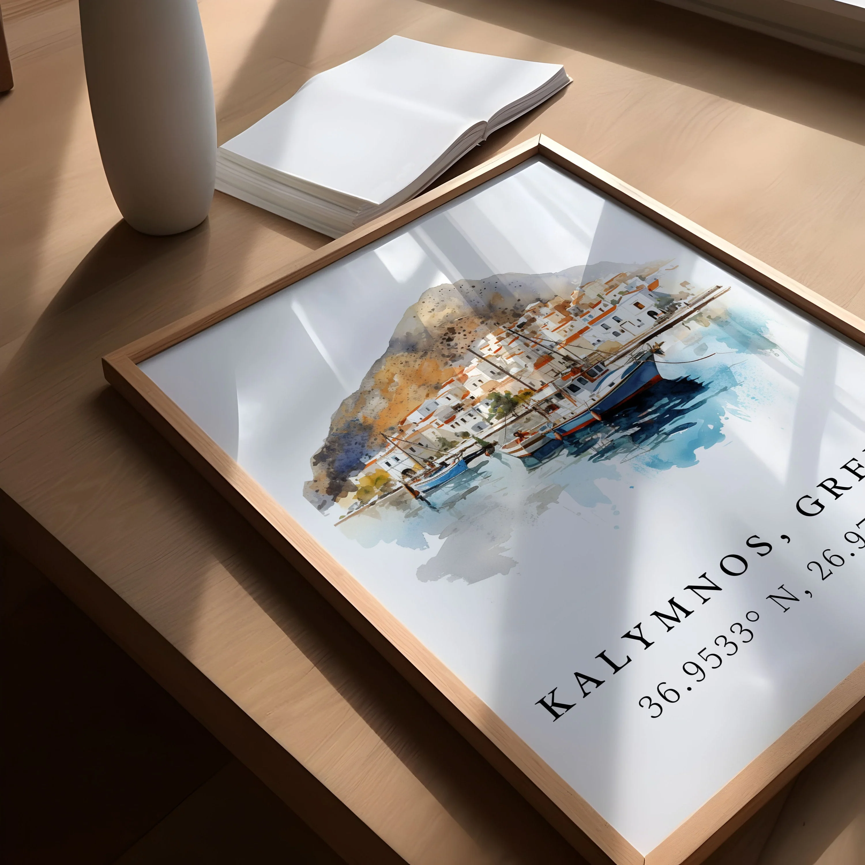Kalymnos, Greece – Watercolor Art Print - Image 4