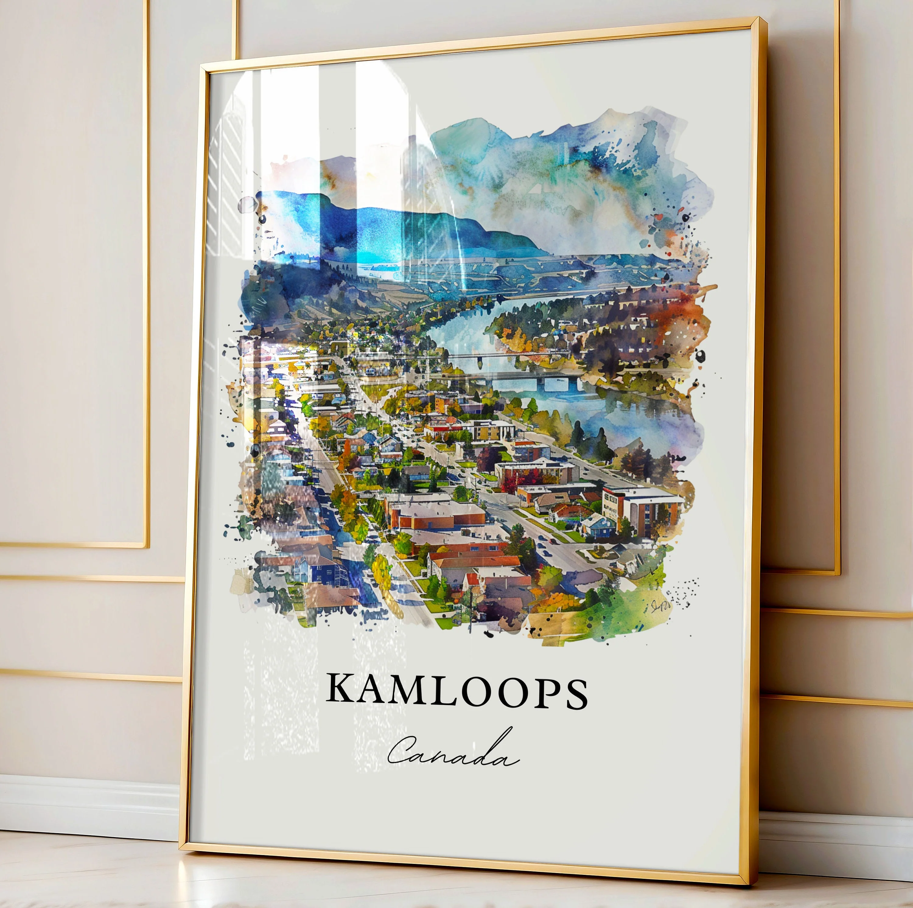 Kamloops, Canada – Watercolor Art Print - Image 4