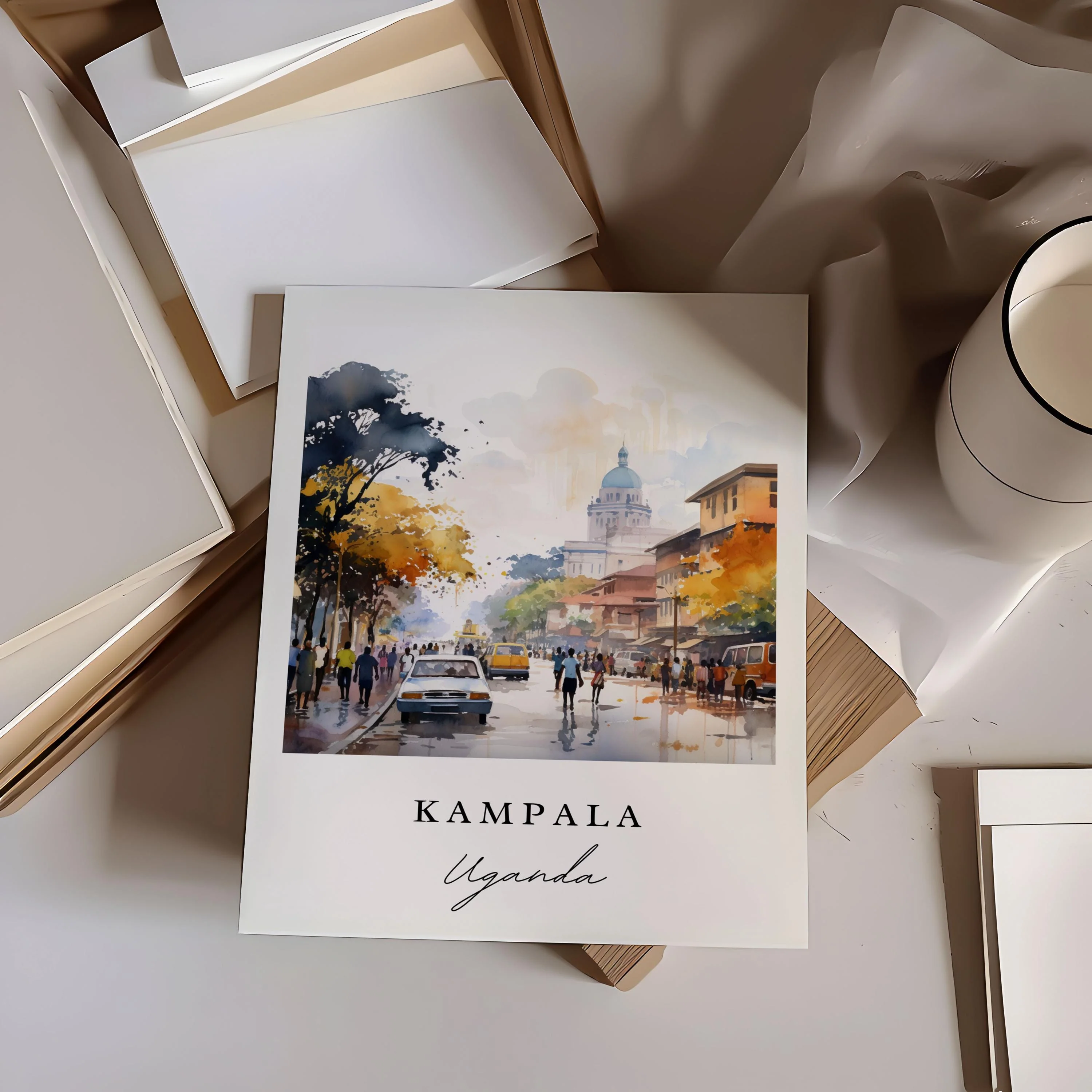 Kampala, Uganda – Watercolor Art Print - Image 2
