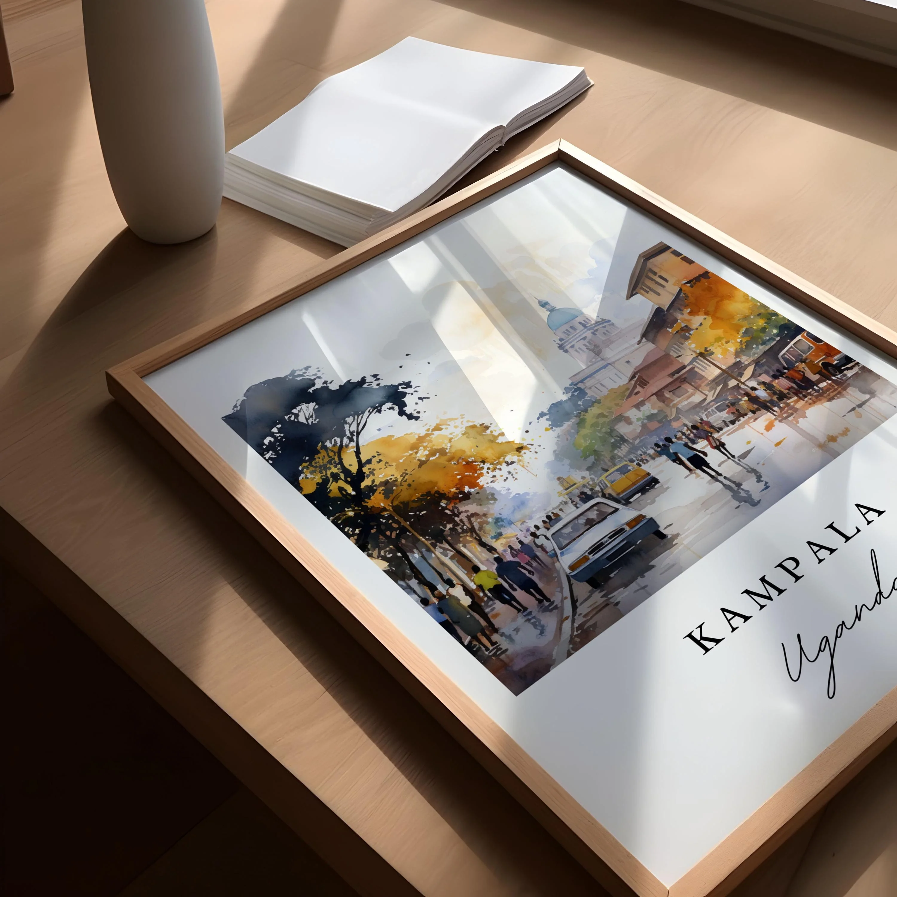 Kampala, Uganda – Watercolor Art Print - Image 3