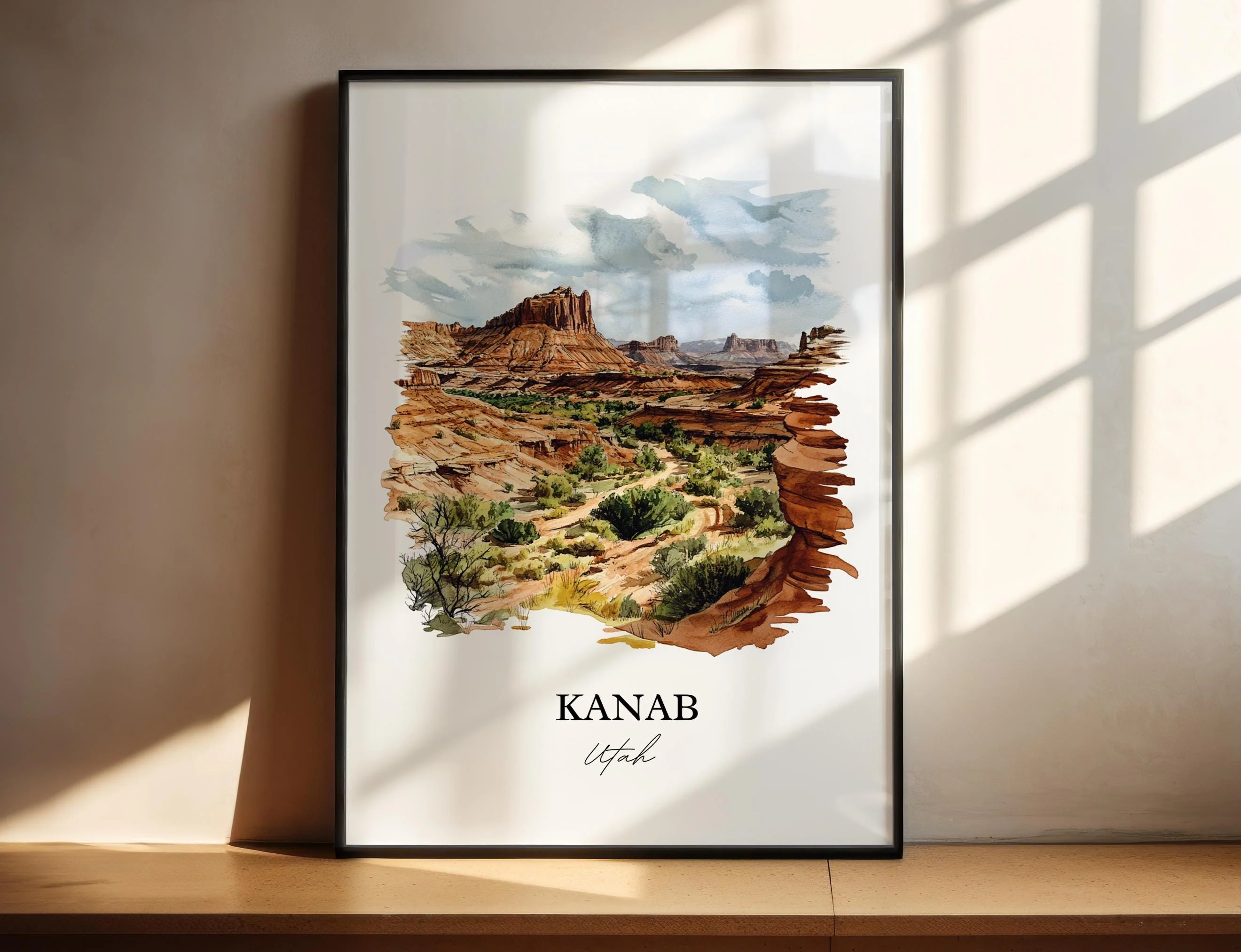 Kanab, Utah, USA – Watercolor Art Print