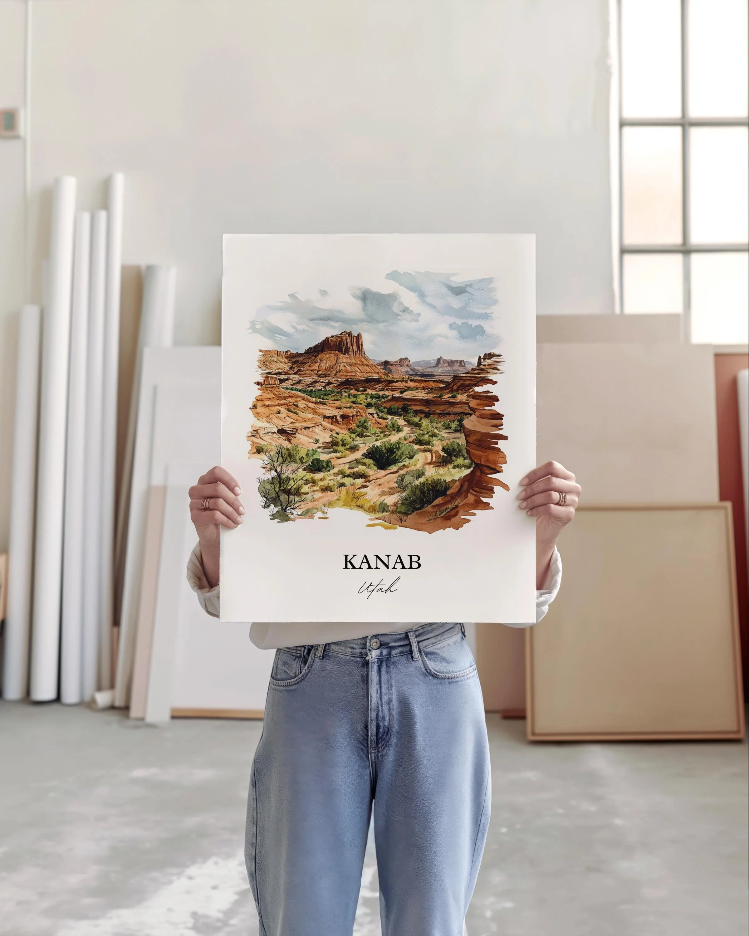Kanab, Utah, USA – Watercolor Art Print - Image 3