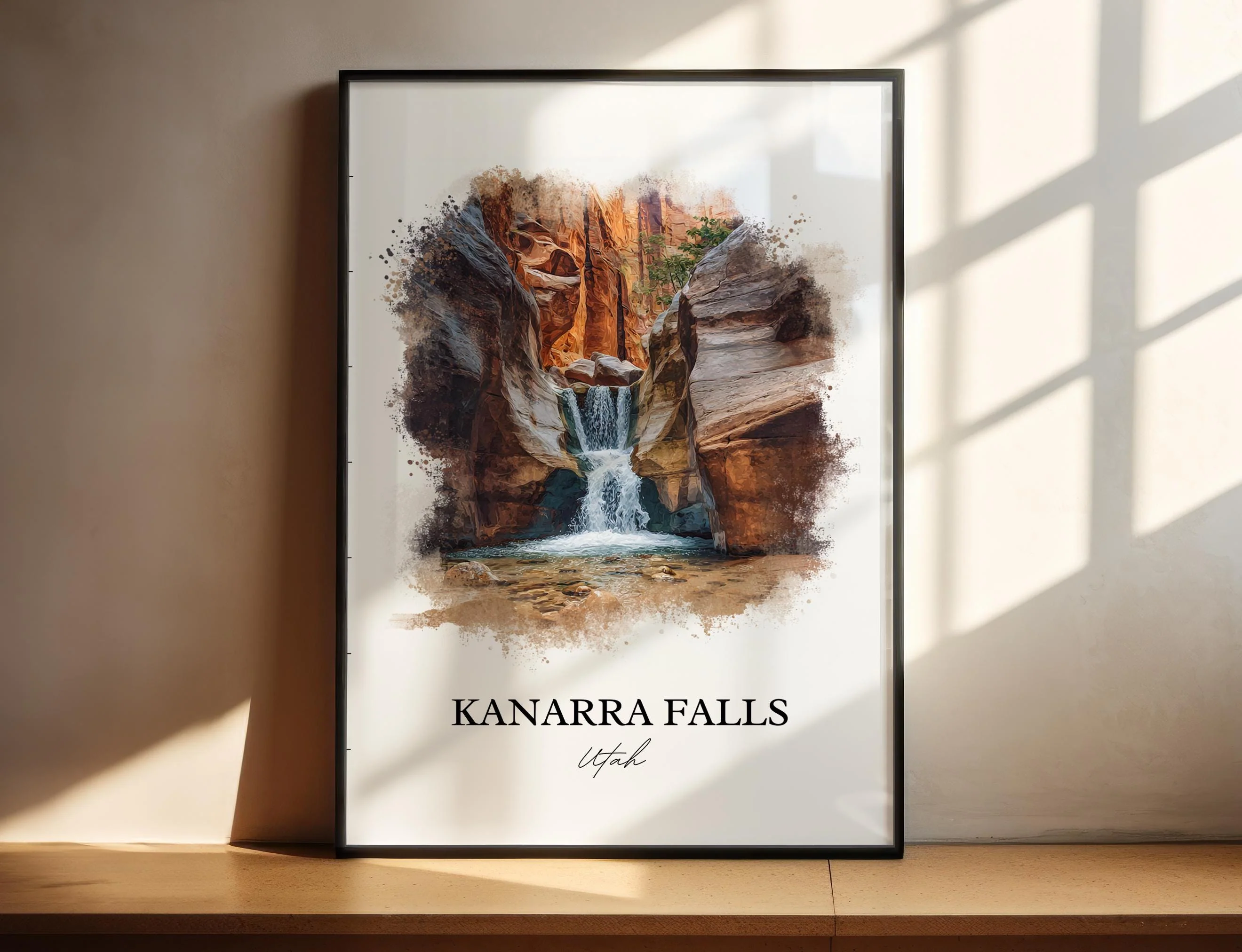 Kanarra Falls, Utah, USA – Watercolor Art Print