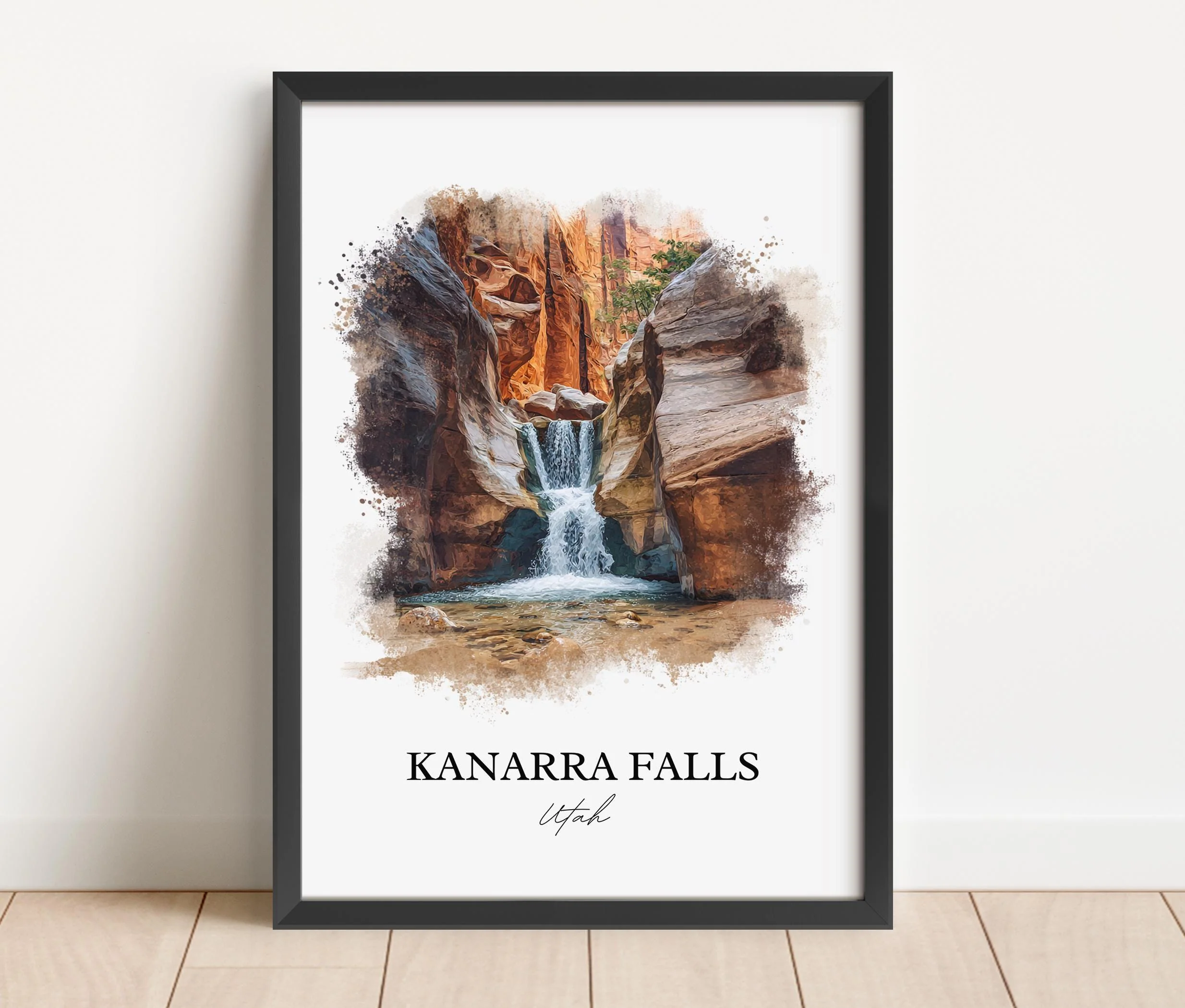 Kanarra Falls, Utah, USA – Watercolor Art Print - Image 4