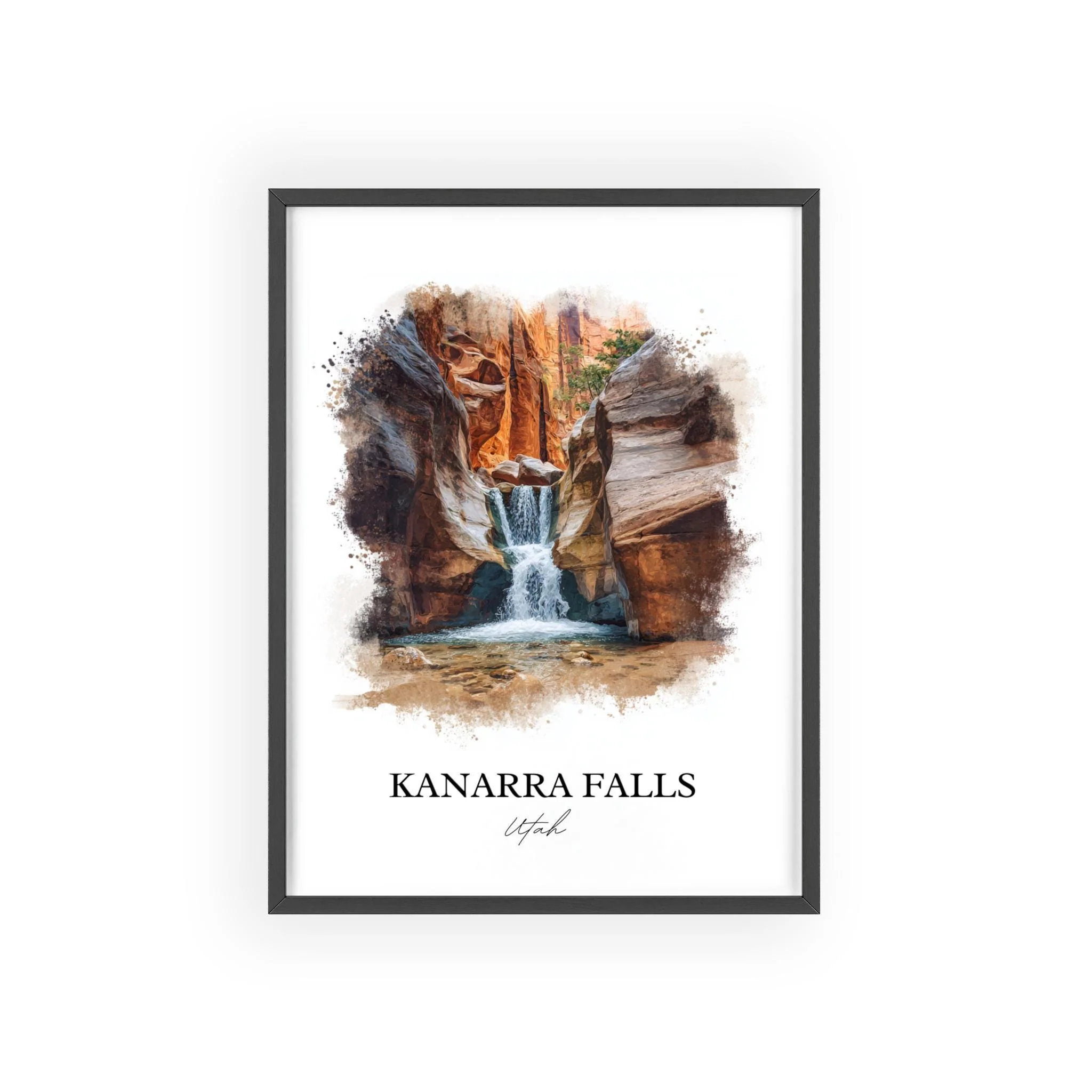 Kanarra Falls, Utah, USA – Watercolor Art Print - Image 7
