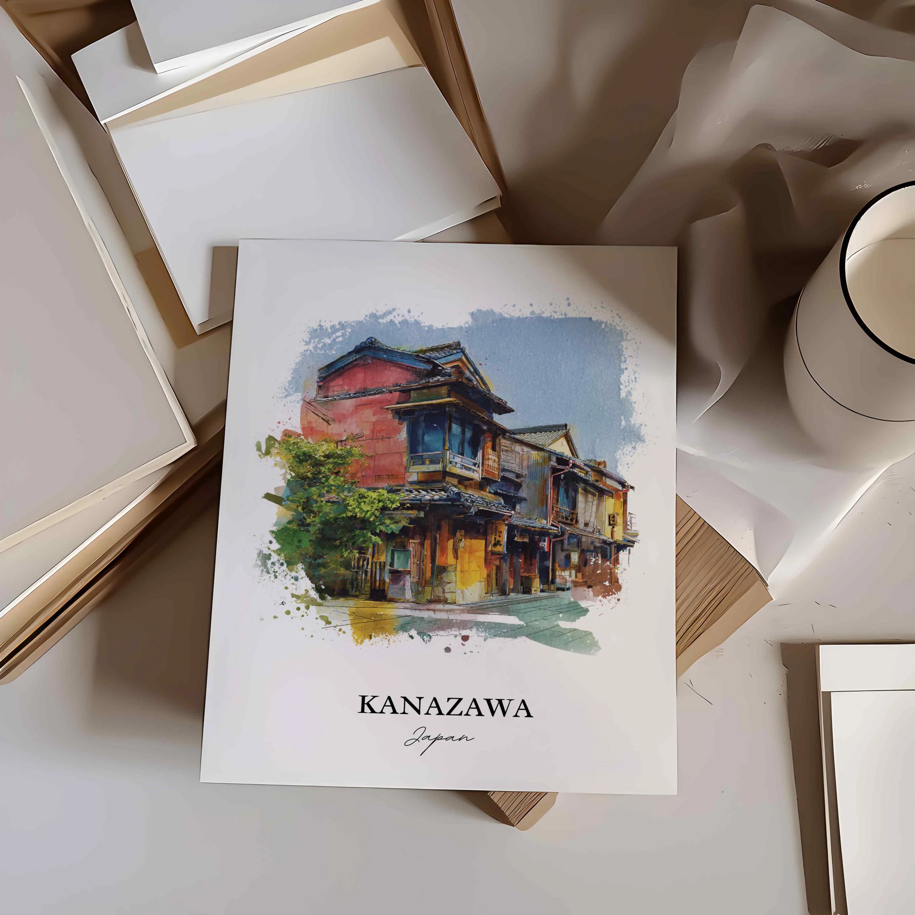 Kanazawa, Japan – Watercolor Art Print - Image 3
