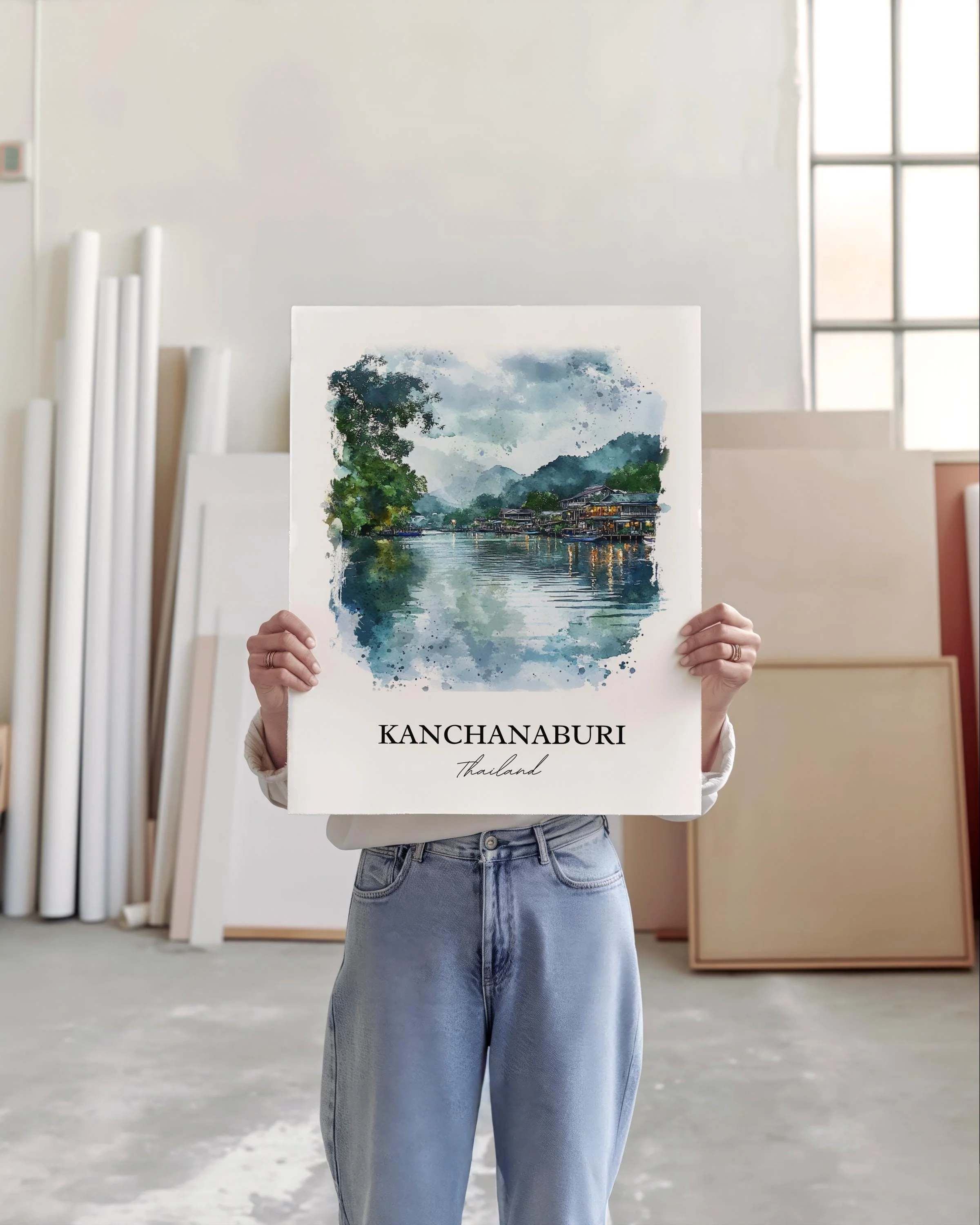 Kanchanaburi, Thailand – Watercolor Art Print - Image 3