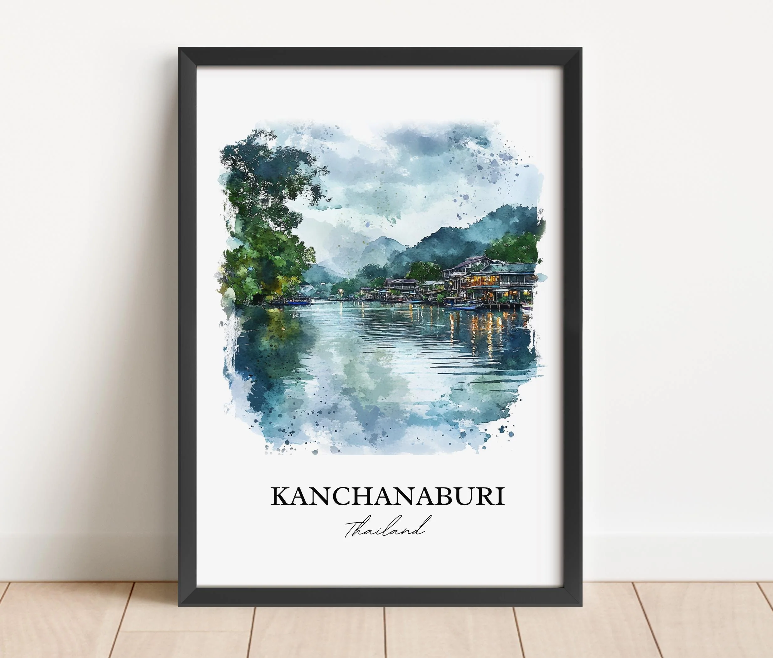 Kanchanaburi, Thailand – Watercolor Art Print - Image 6