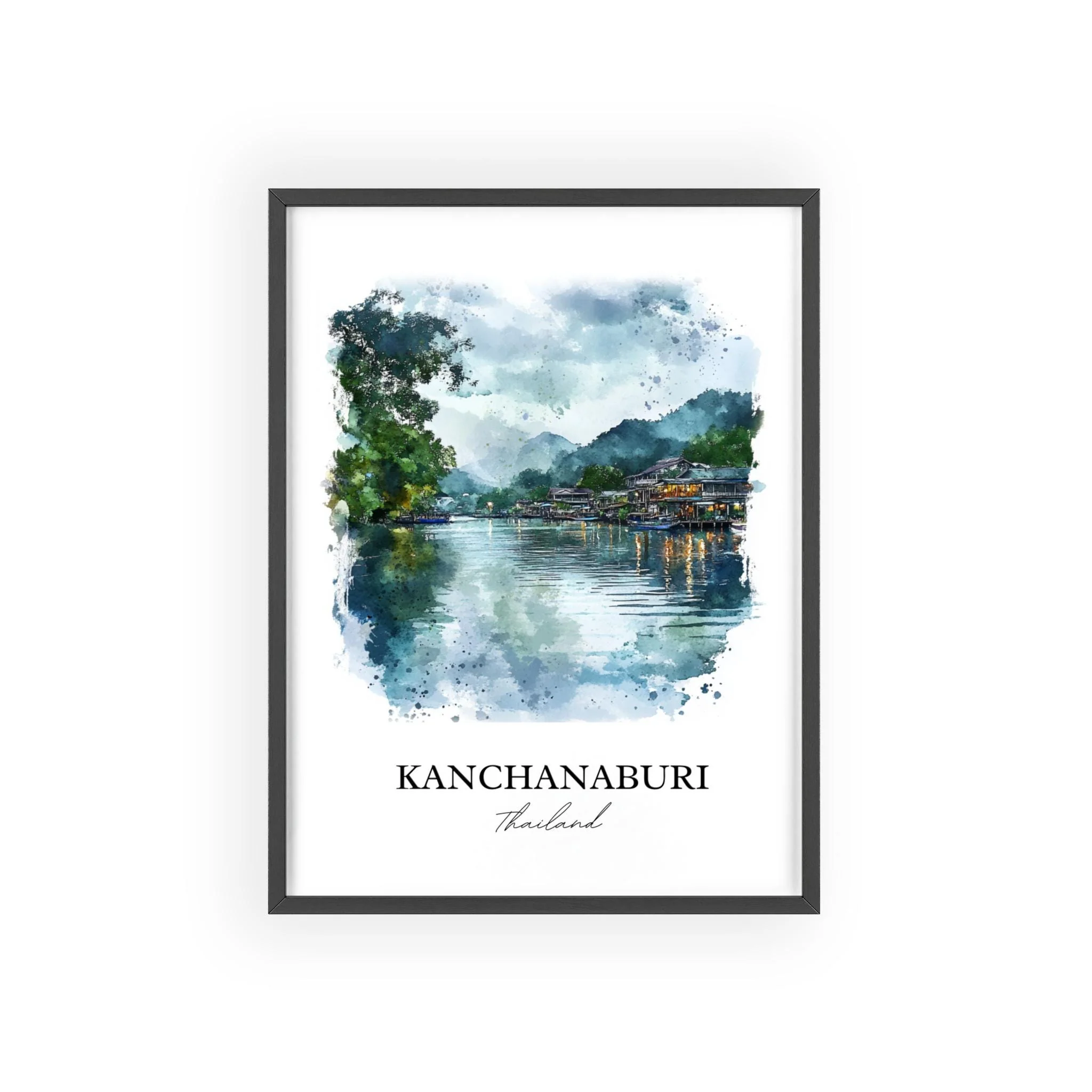 Kanchanaburi, Thailand – Watercolor Art Print - Image 7