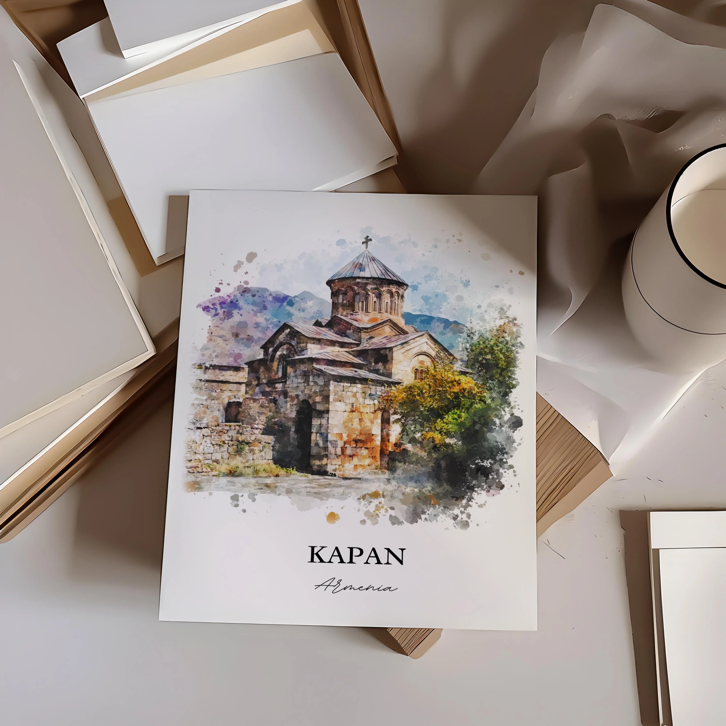Kapan, Armenia – Watercolor Art Print - Image 5