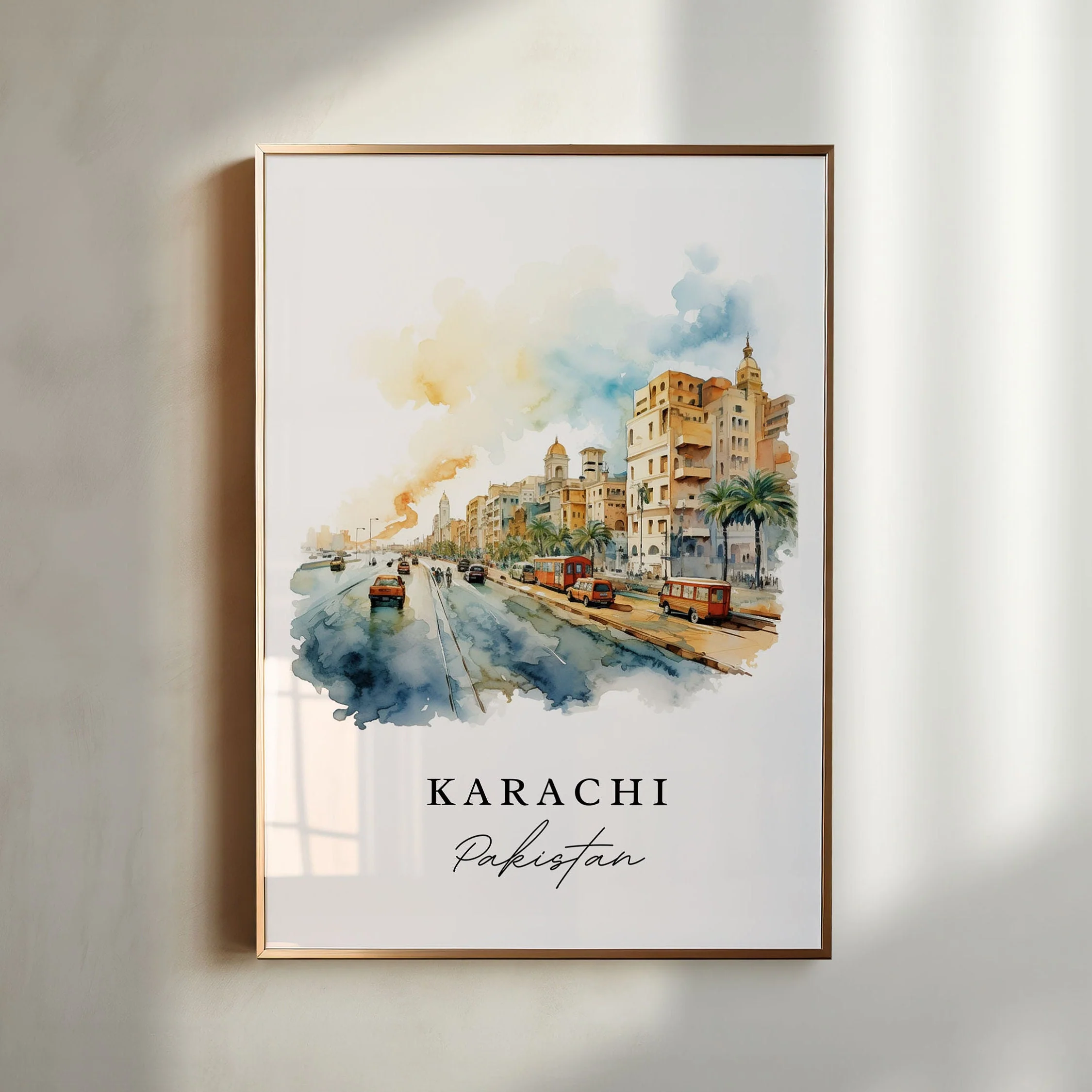 Karachi, Pakistan – Watercolor Art Print