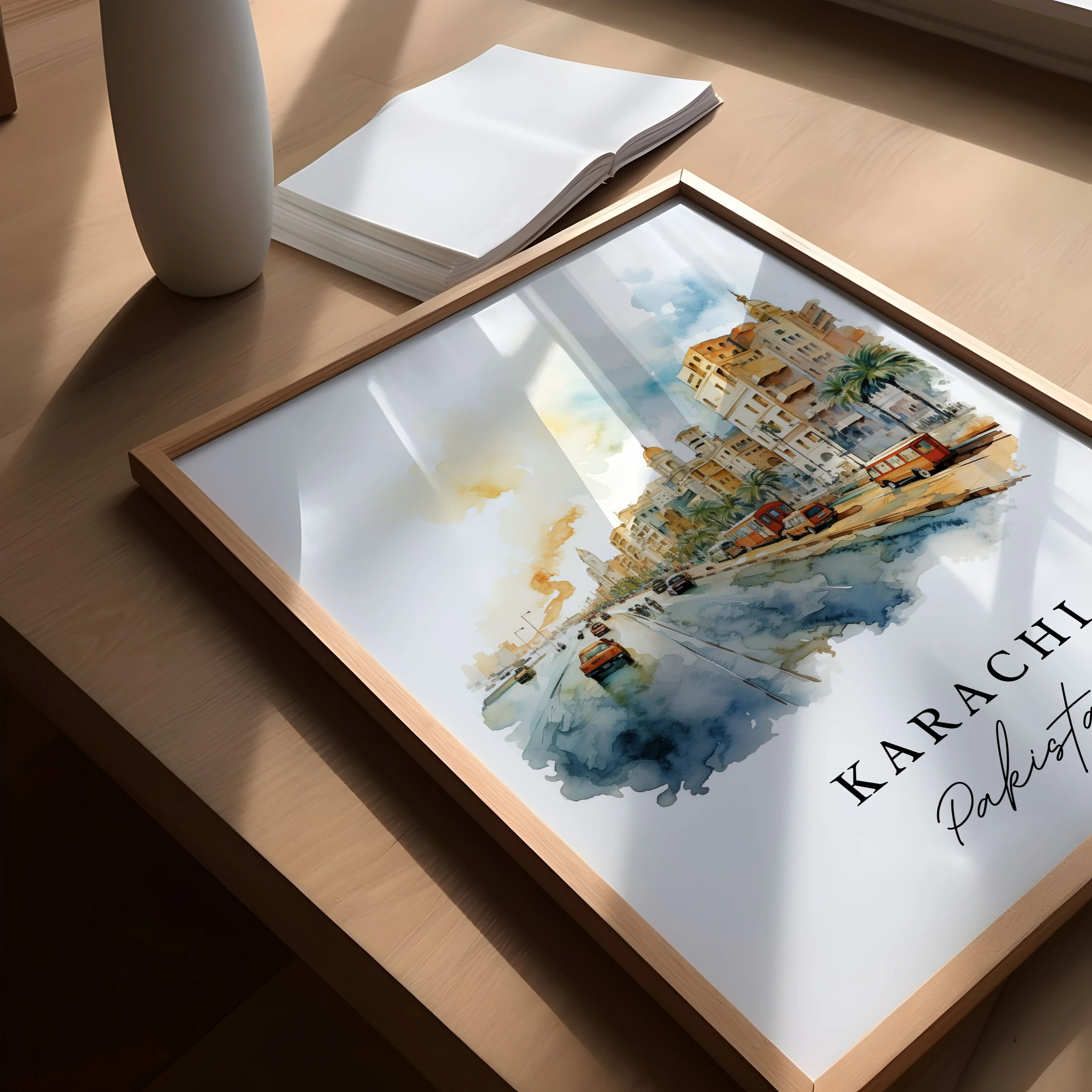 Karachi, Pakistan – Watercolor Art Print - Image 3