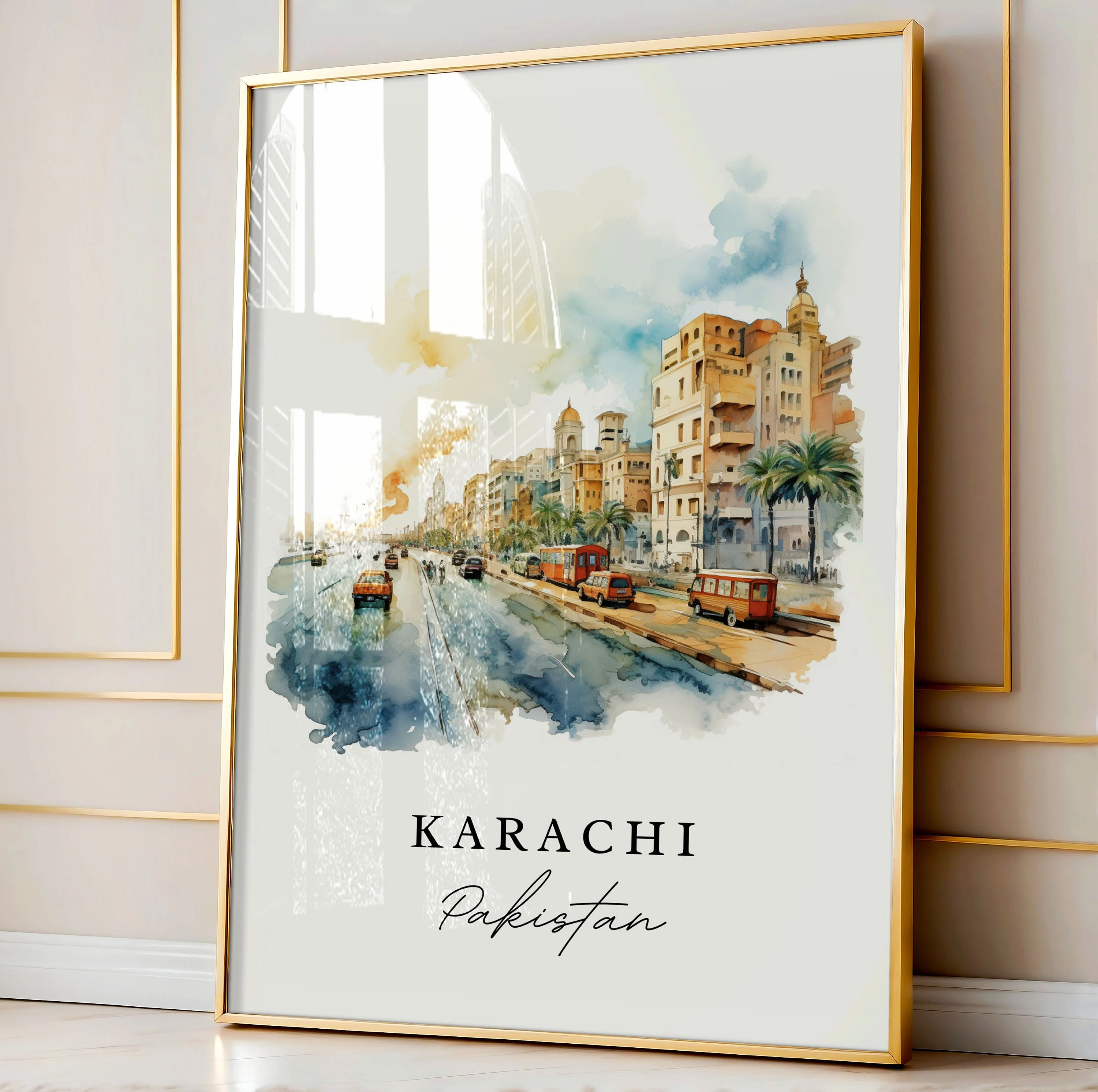 Karachi, Pakistan – Watercolor Art Print - Image 5