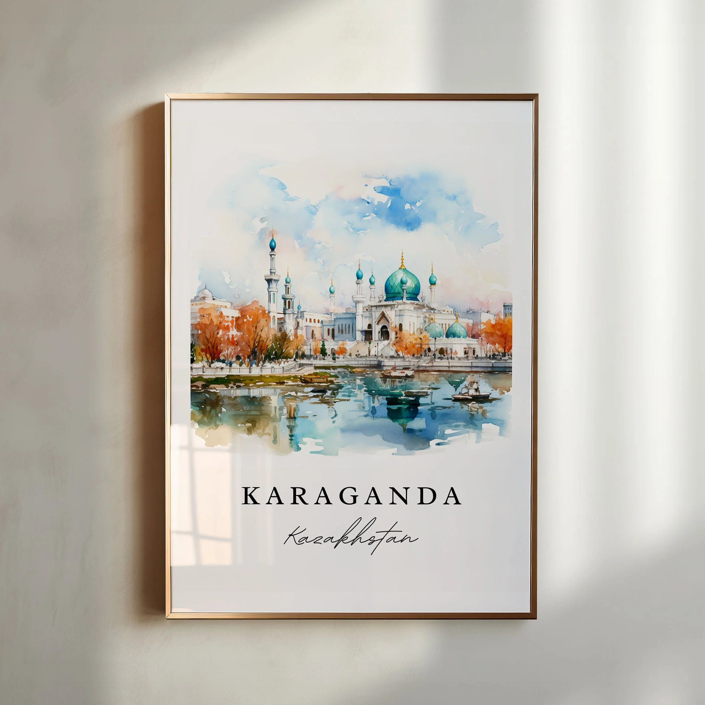 Karaganda, Kazakhstan – Watercolor Art Print