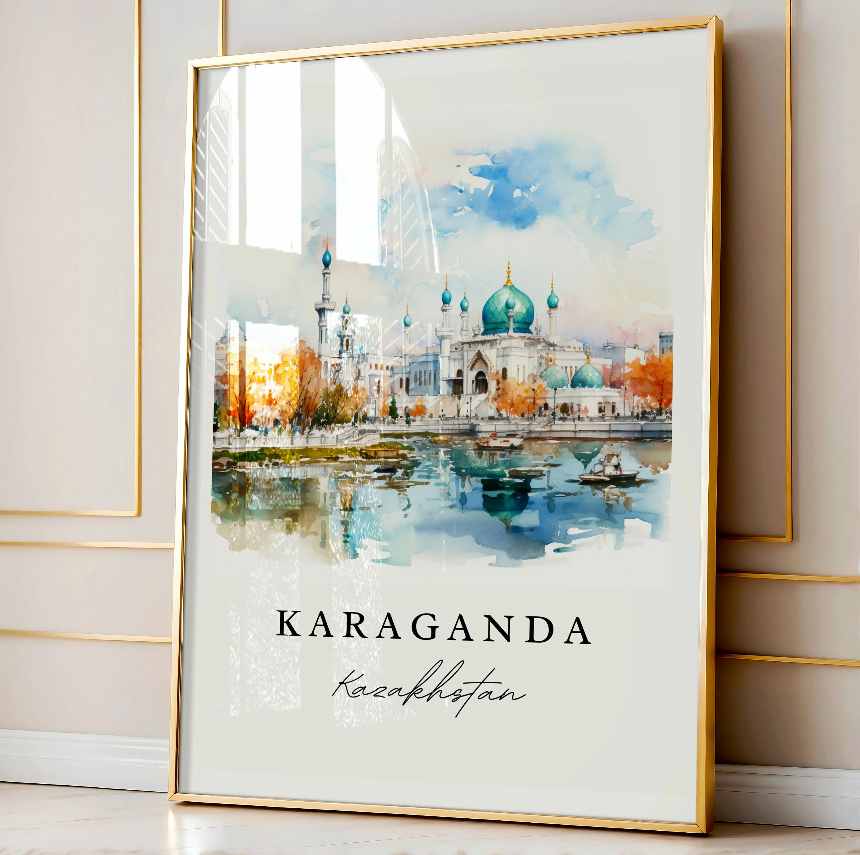 Karaganda, Kazakhstan – Watercolor Art Print - Image 4