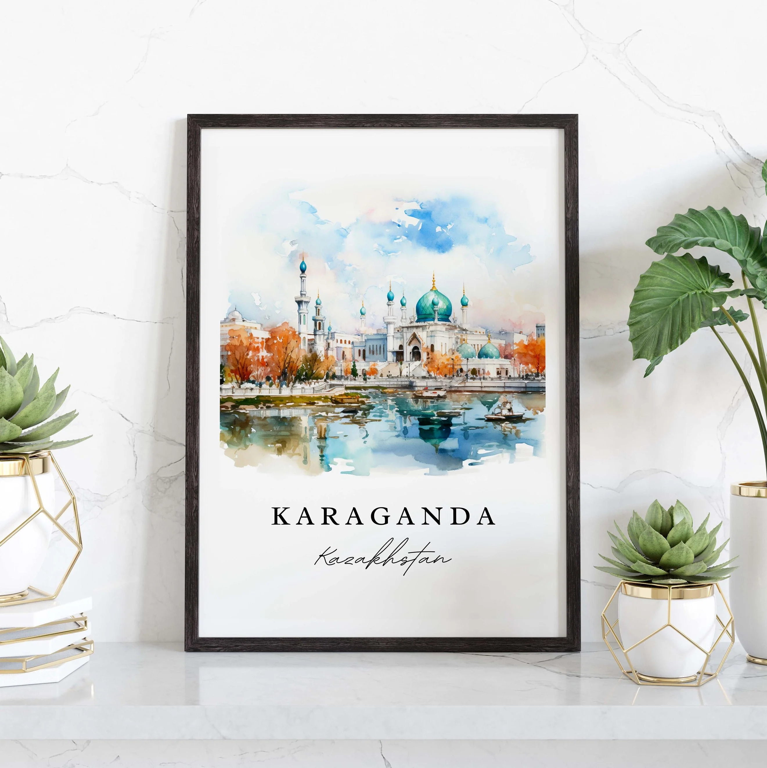 Karaganda, Kazakhstan – Watercolor Art Print - Image 5