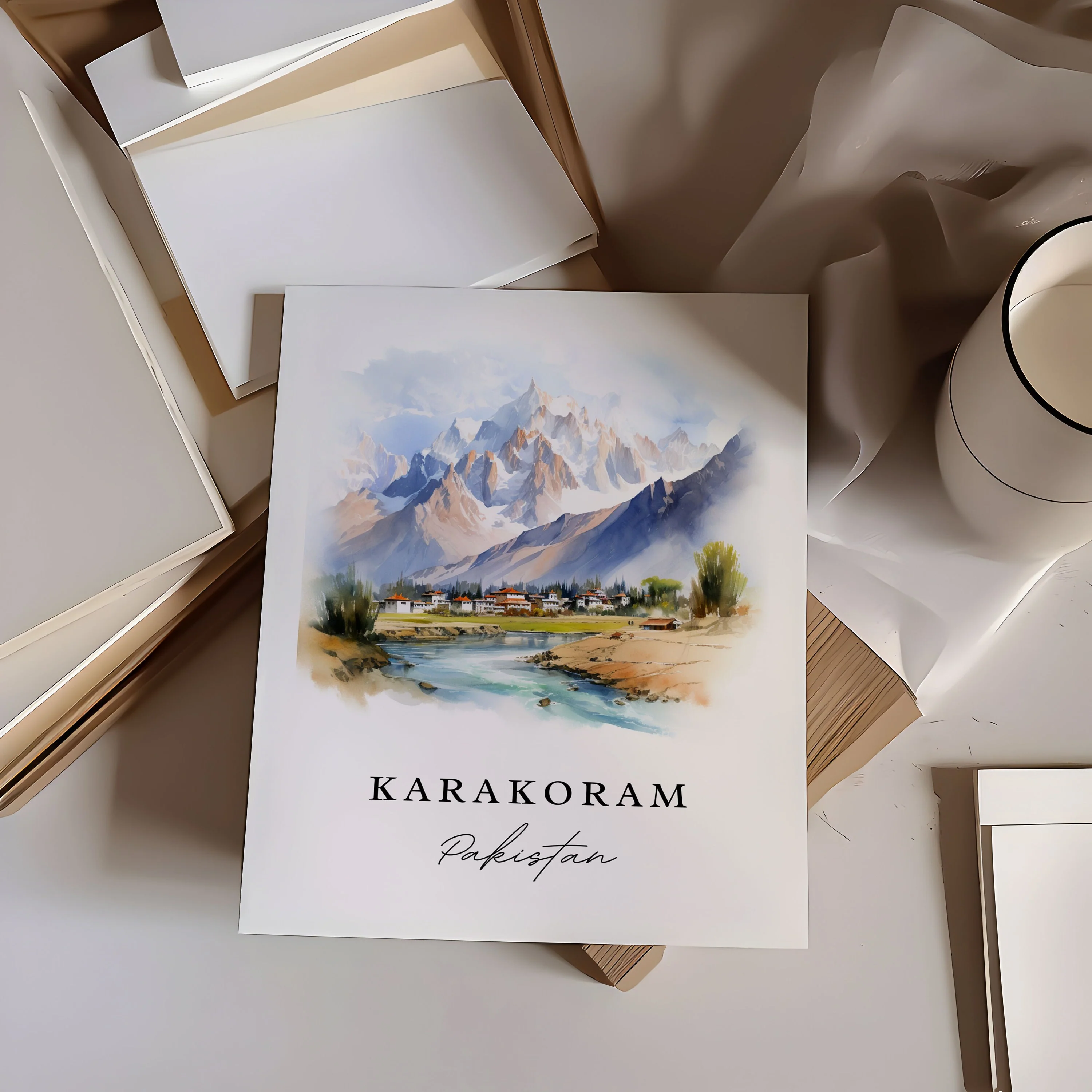 Karakoram, Pakistan – Watercolor Art Print - Image 2