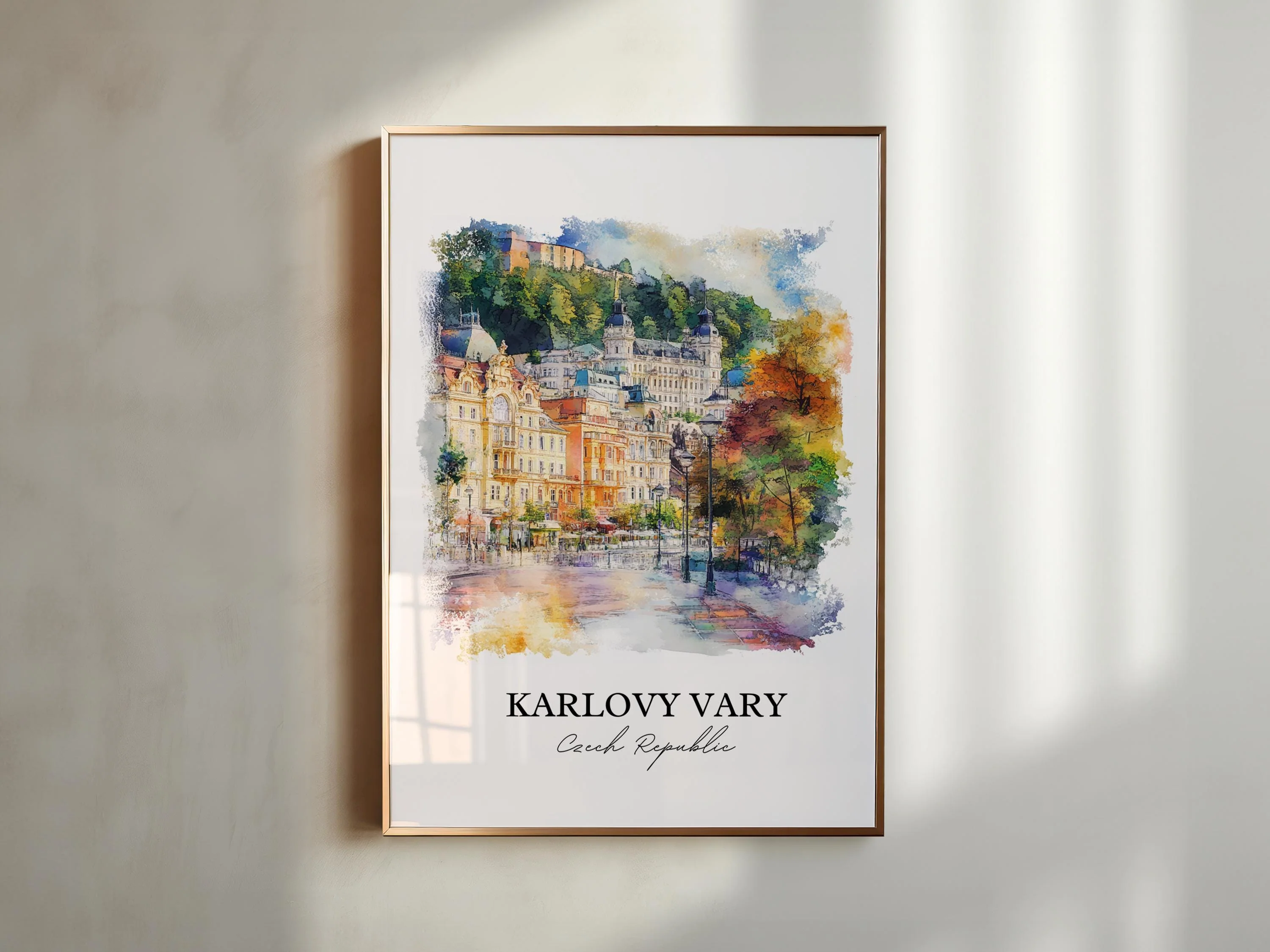 Karlovy Vary, Czech Republic – Watercolor Art Print - Image 3
