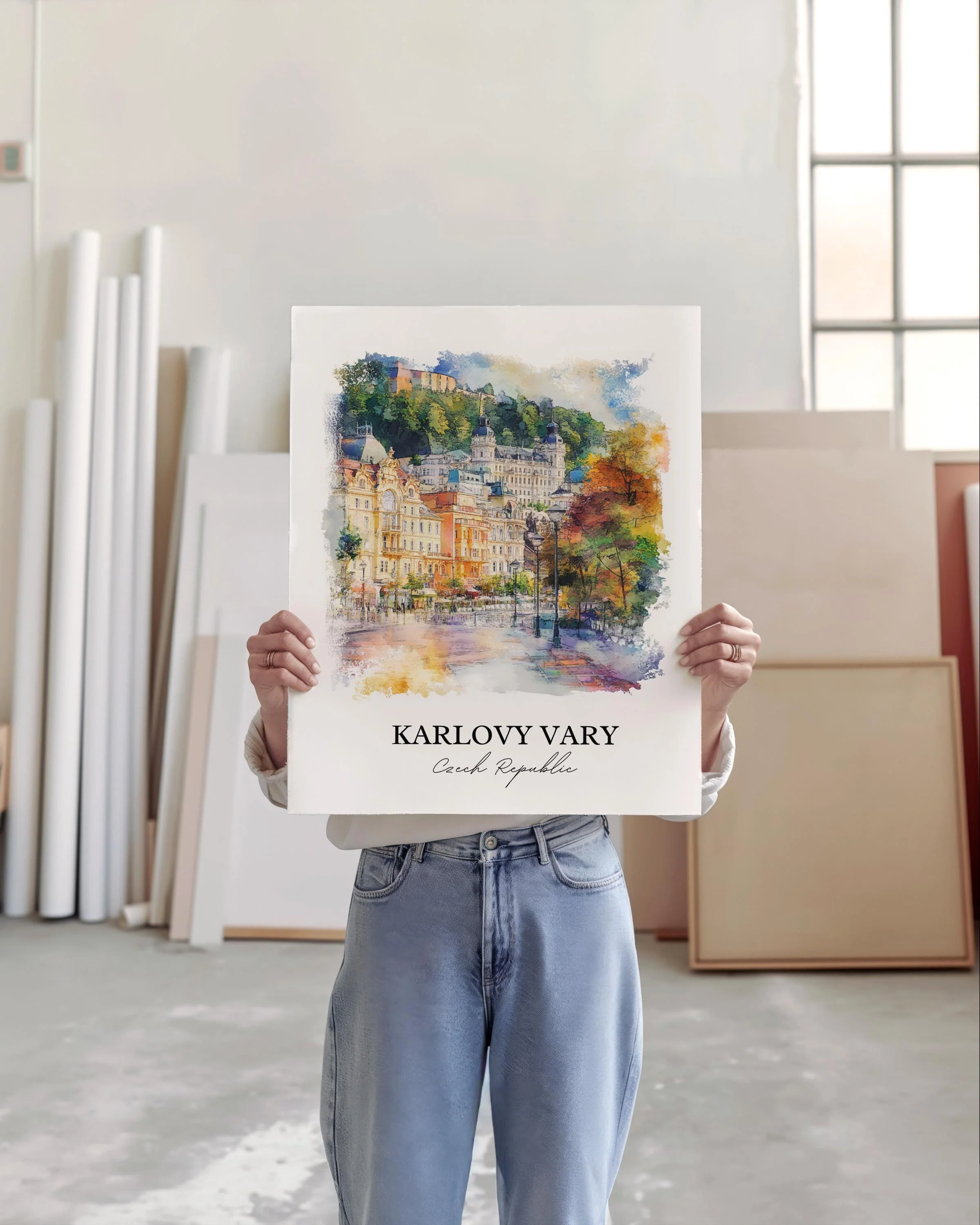 Karlovy Vary, Czech Republic – Watercolor Art Print - Image 4