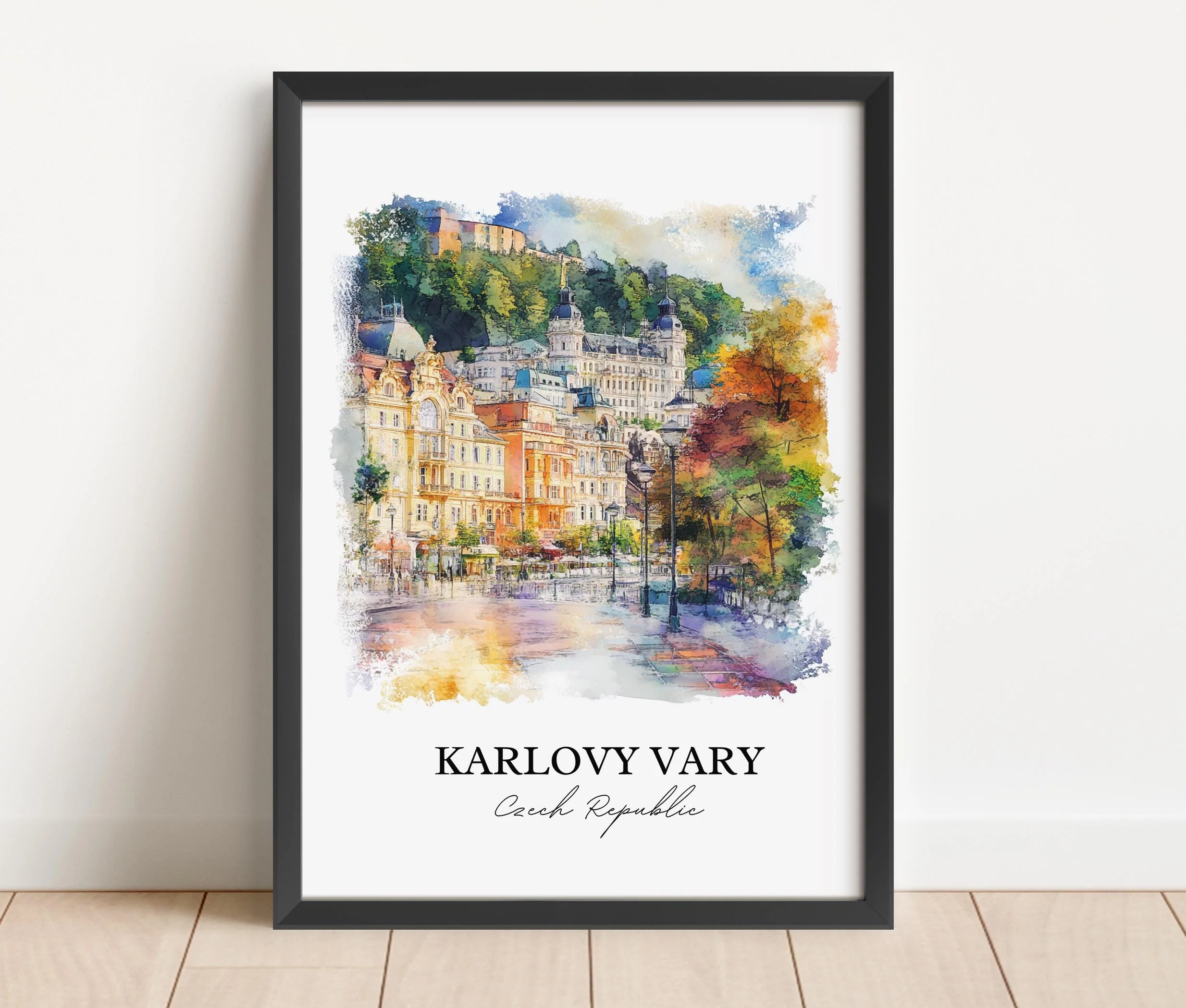 Karlovy Vary, Czech Republic – Watercolor Art Print - Image 6