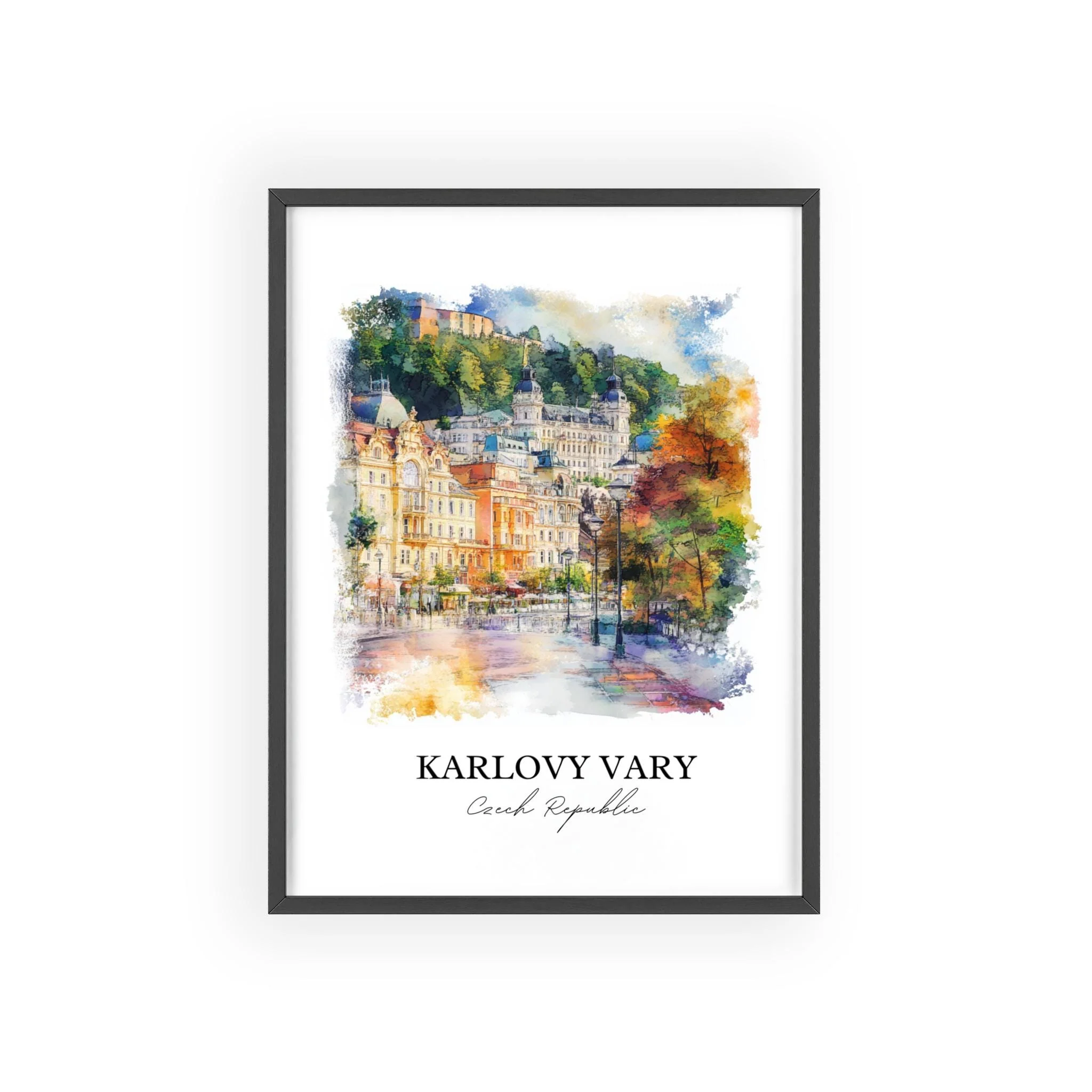 Karlovy Vary, Czech Republic – Watercolor Art Print - Image 7
