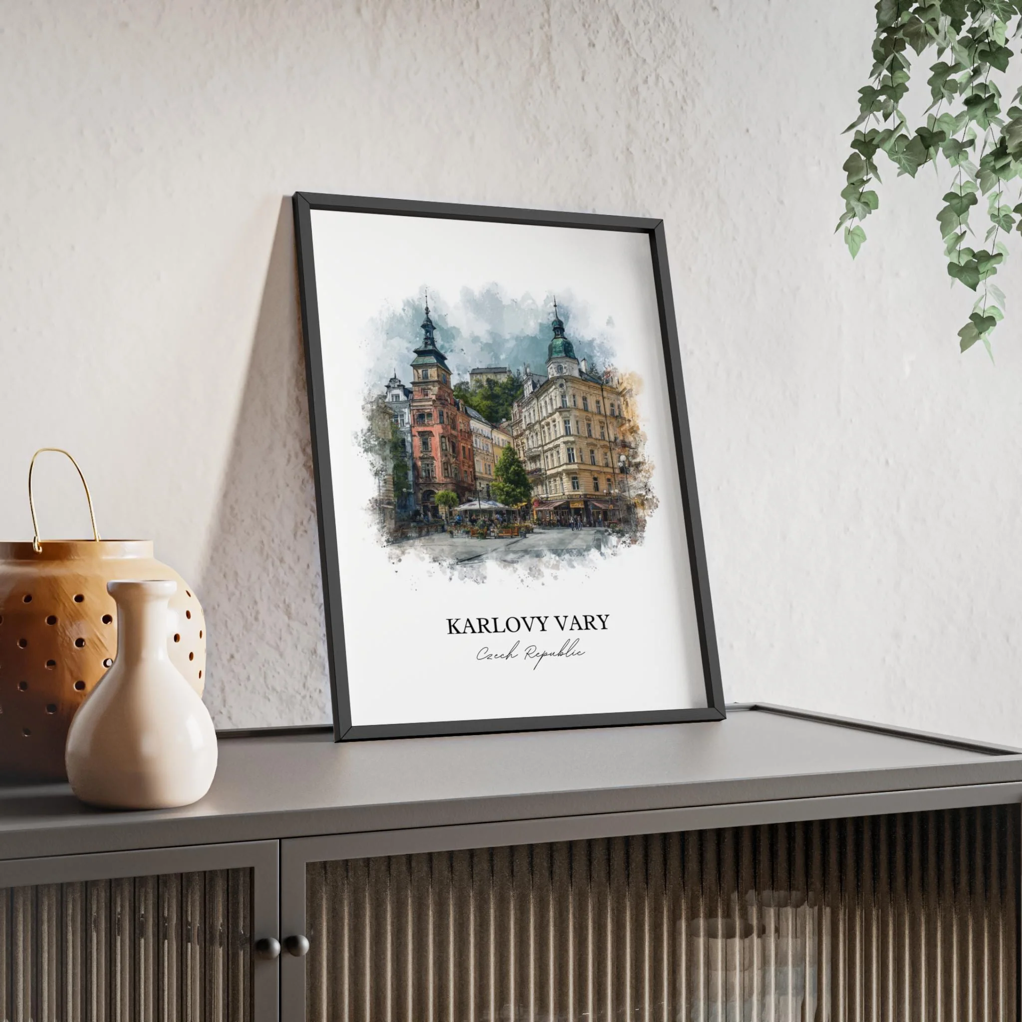 Karlovy Vary, Czech Republic – Watercolor Art Print - Image 11