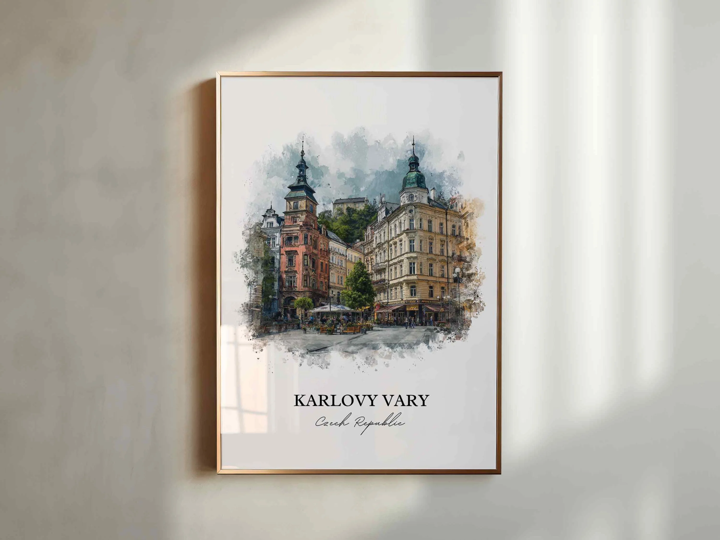 Karlovy Vary, Czech Republic – Watercolor Art Print - Image 3
