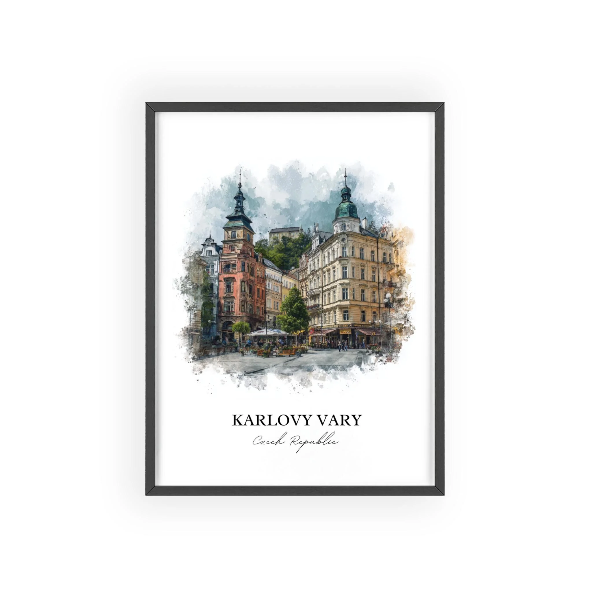 Karlovy Vary, Czech Republic – Watercolor Art Print - Image 9