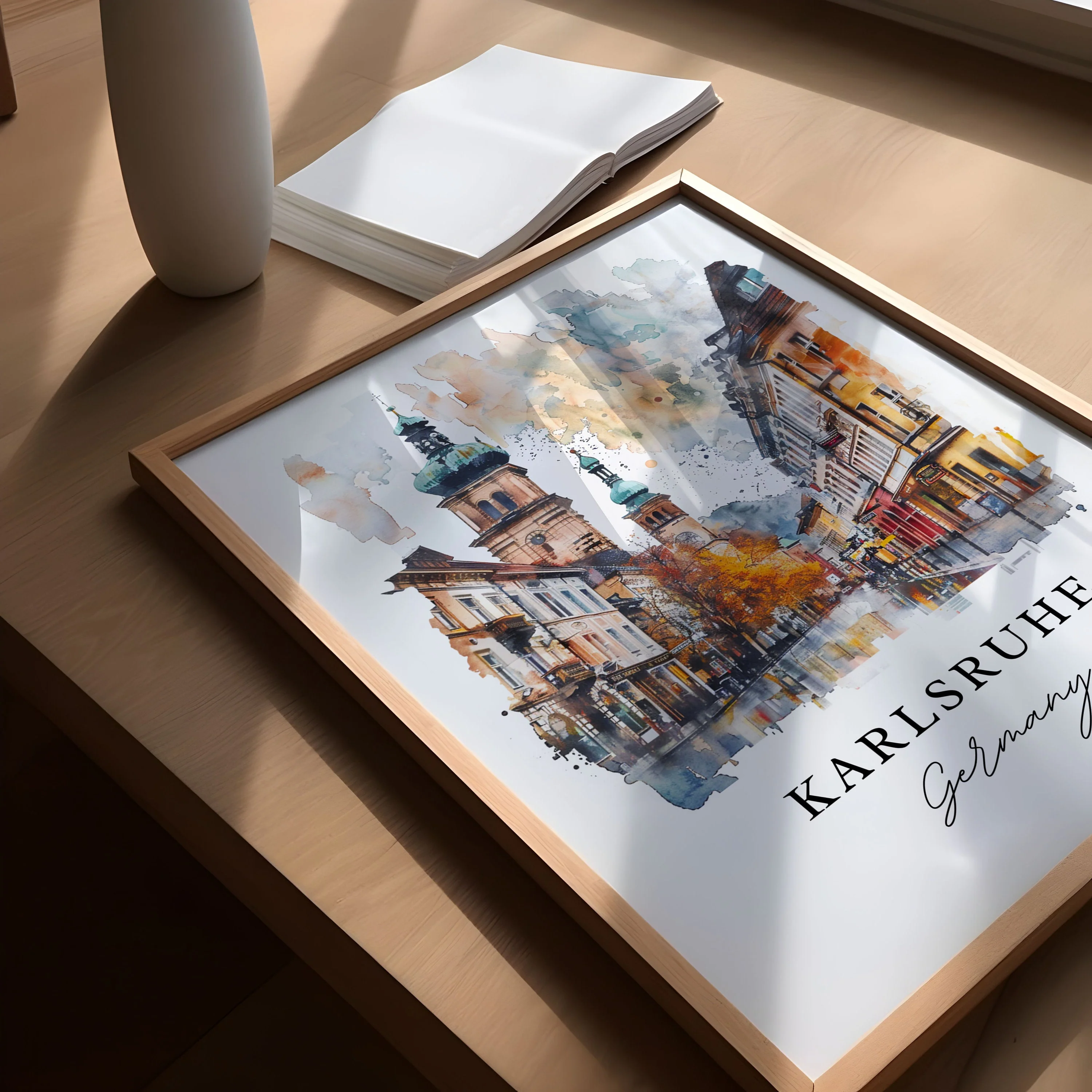 Karlsruhe, Germany – Watercolor Art Print - Image 3