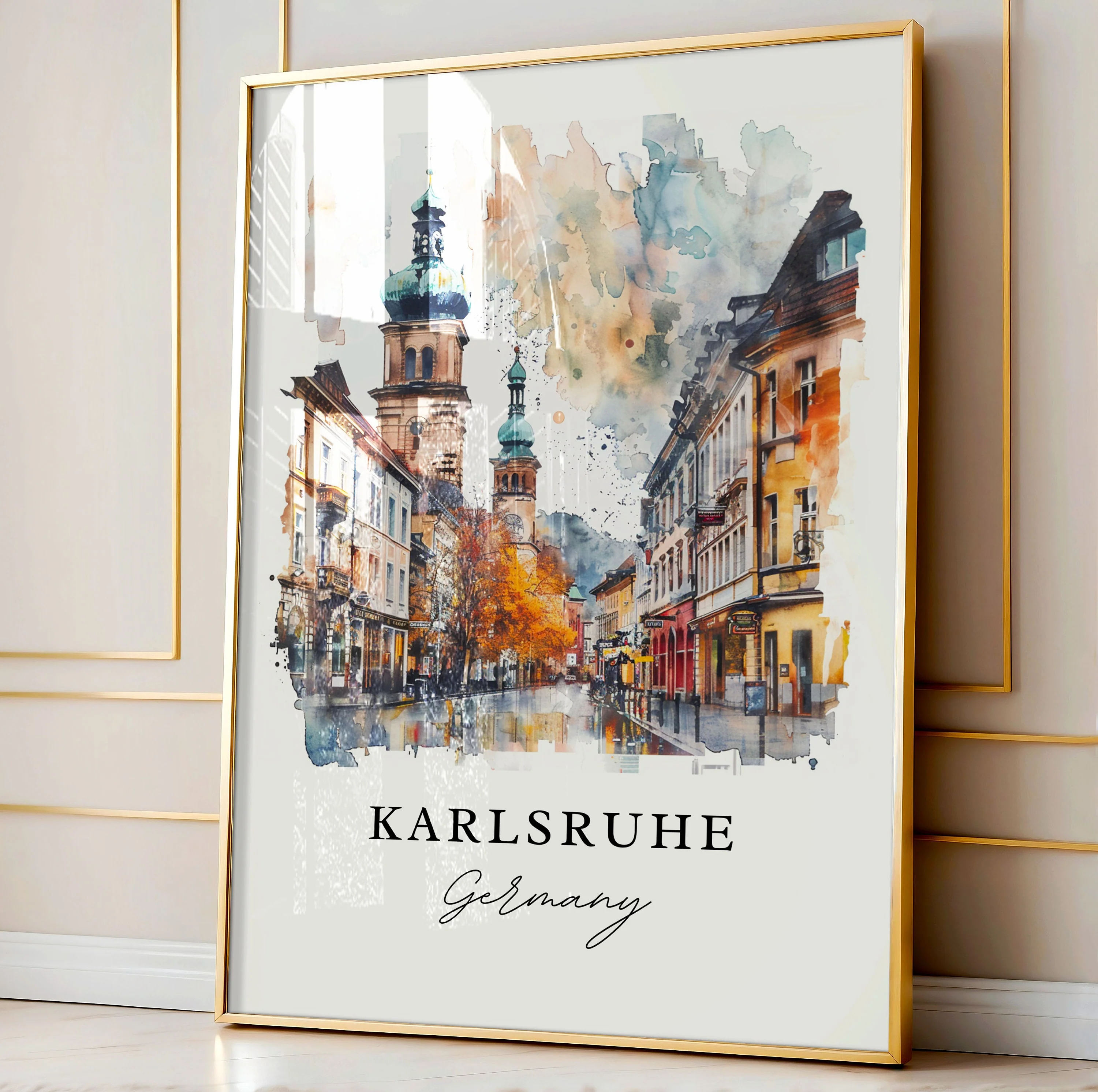 Karlsruhe, Germany – Watercolor Art Print - Image 4