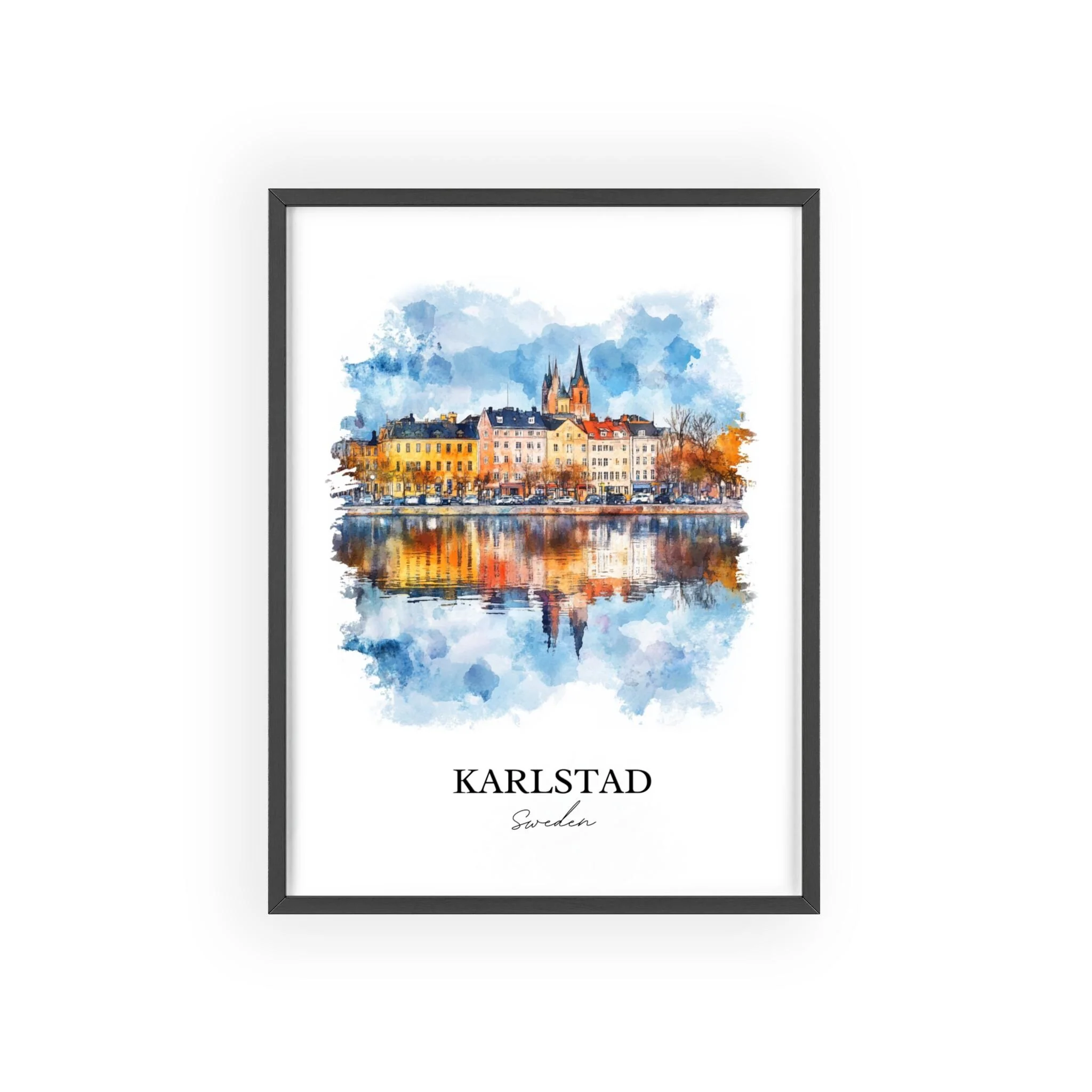 Karlstad, Sweden – Watercolor Art Print - Image 7