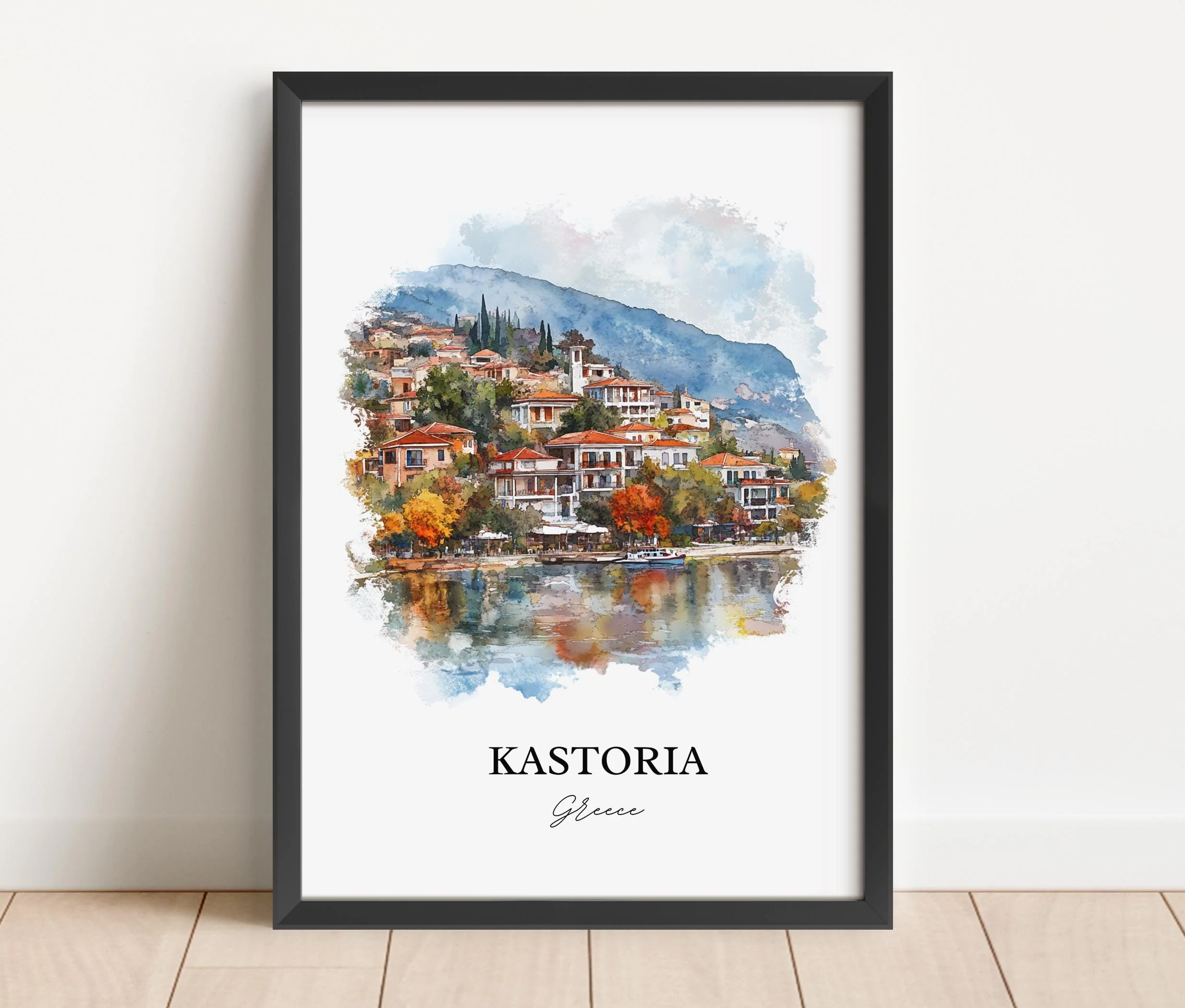 Kastoria, Greece – Watercolor Art Print - Image 5