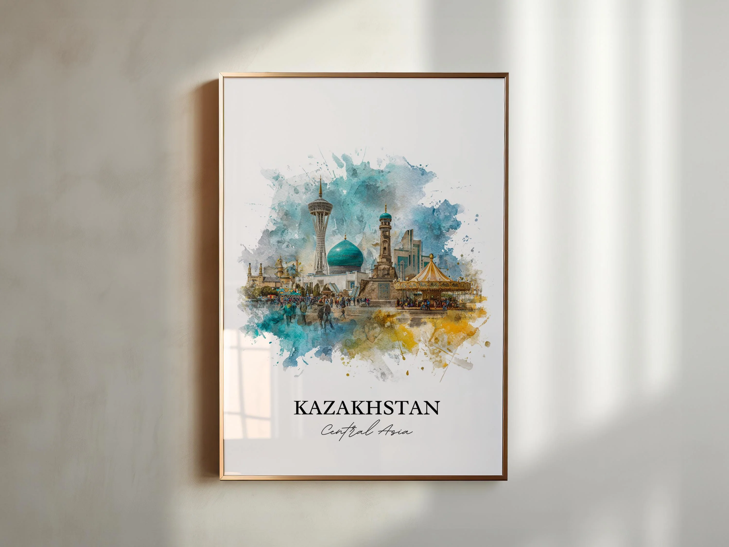 Kazakhstan, Kazakhstan – Watercolor Art Print - Image 3