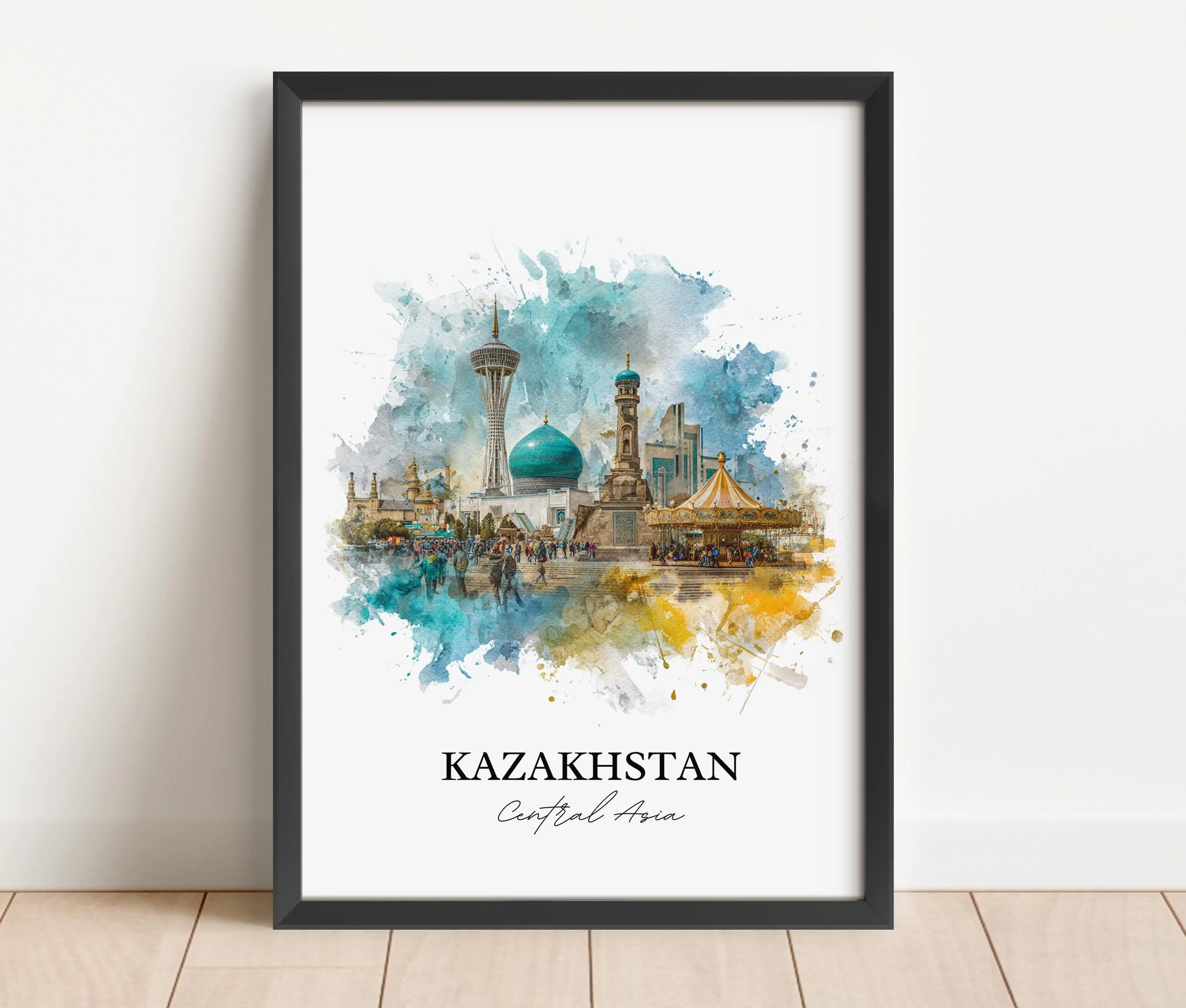 Kazakhstan, Kazakhstan – Watercolor Art Print - Image 6