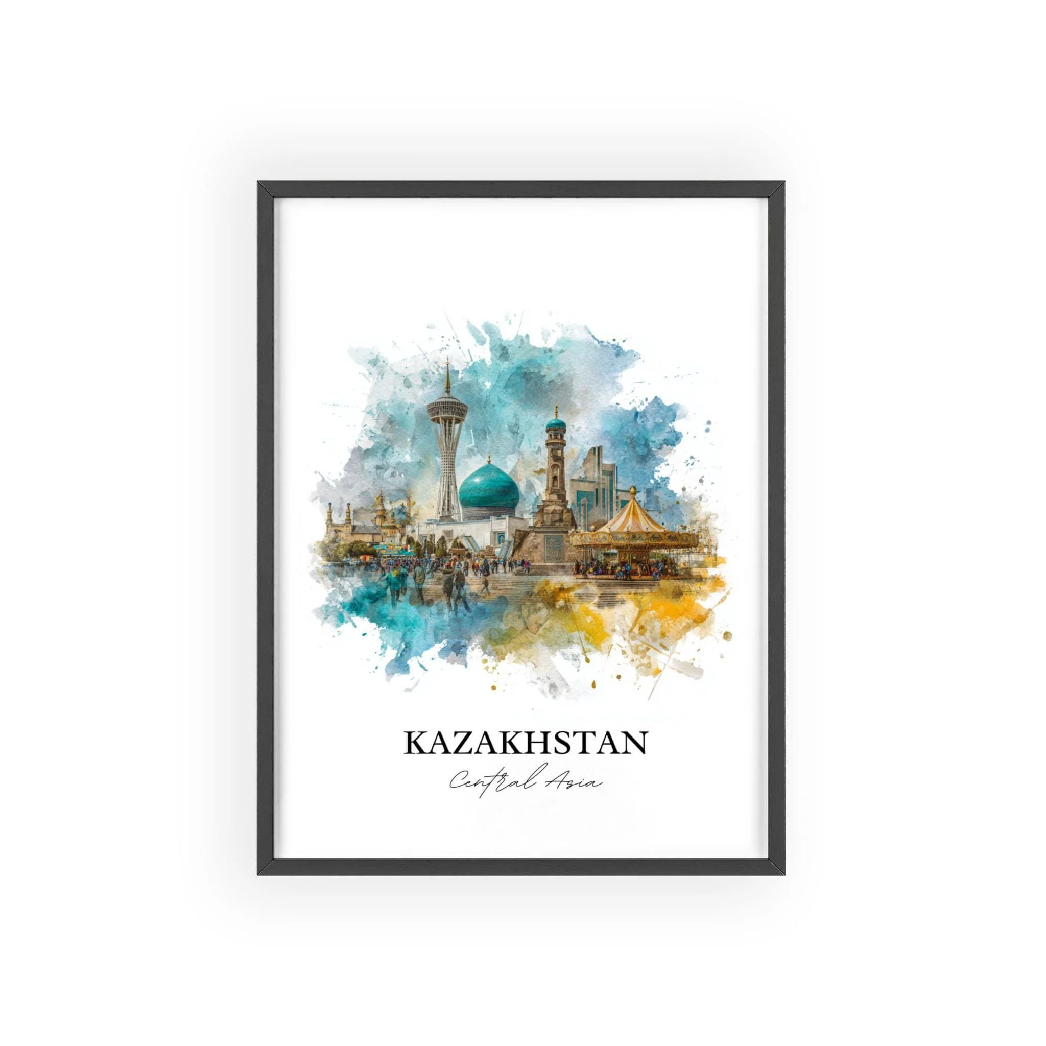 Kazakhstan, Kazakhstan – Watercolor Art Print - Image 7