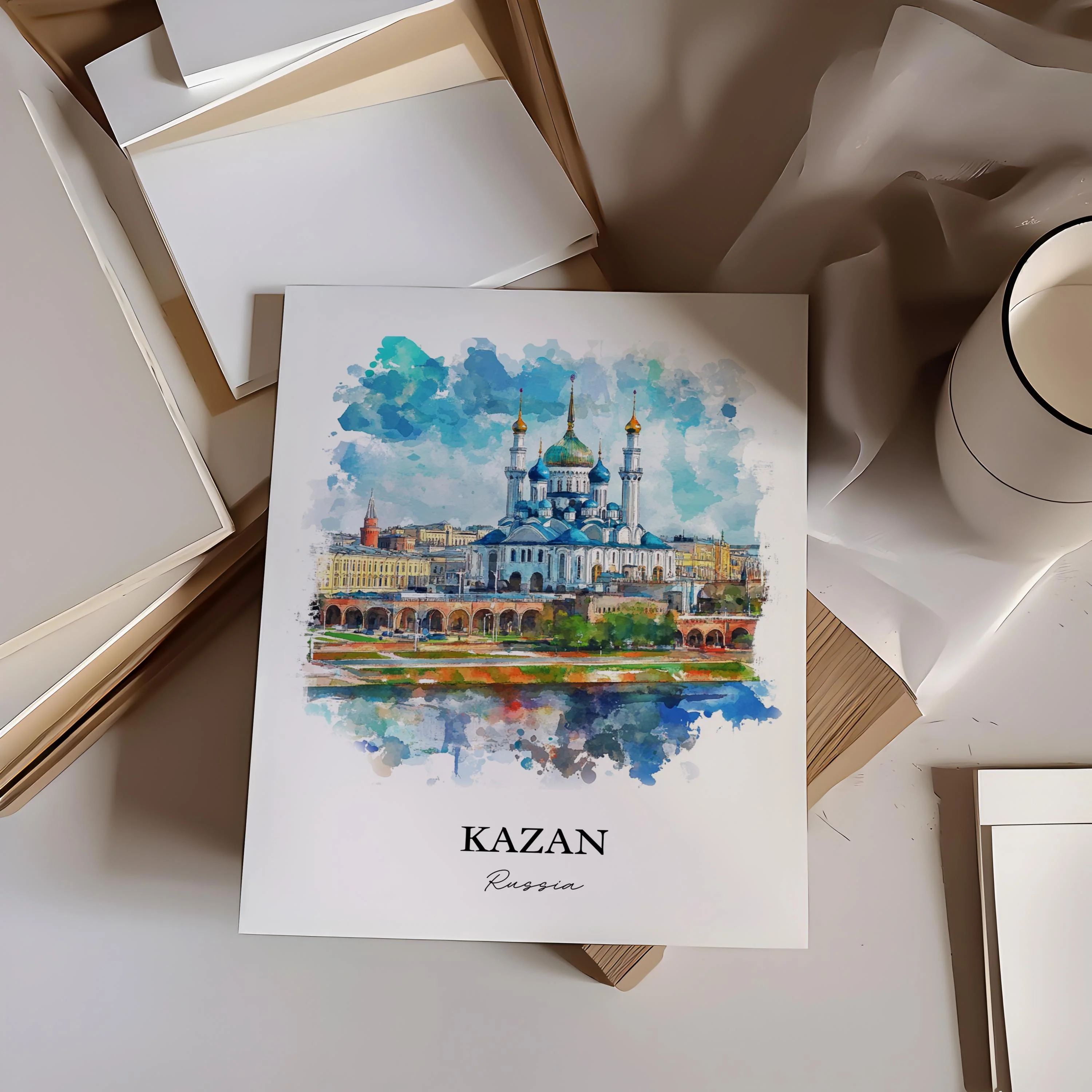Kazan, Russia – Watercolor Art Print - Image 5