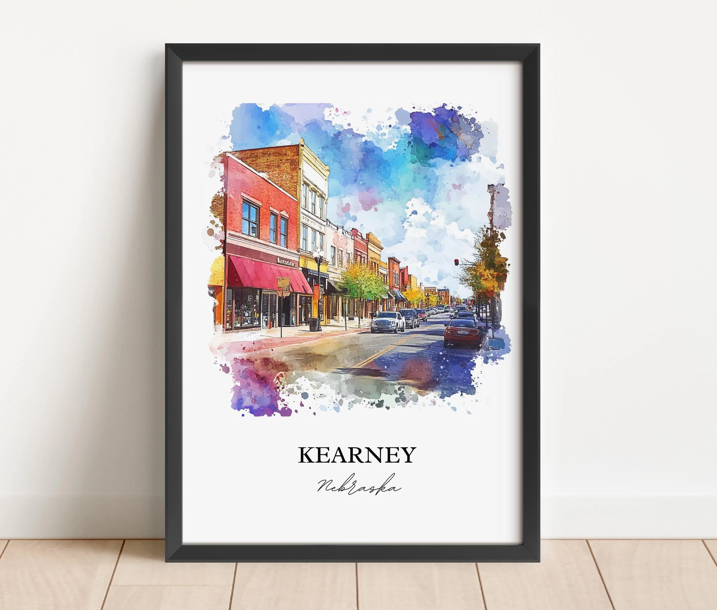 Kearney, Nebraska, USA – Watercolor Art Print - Image 3