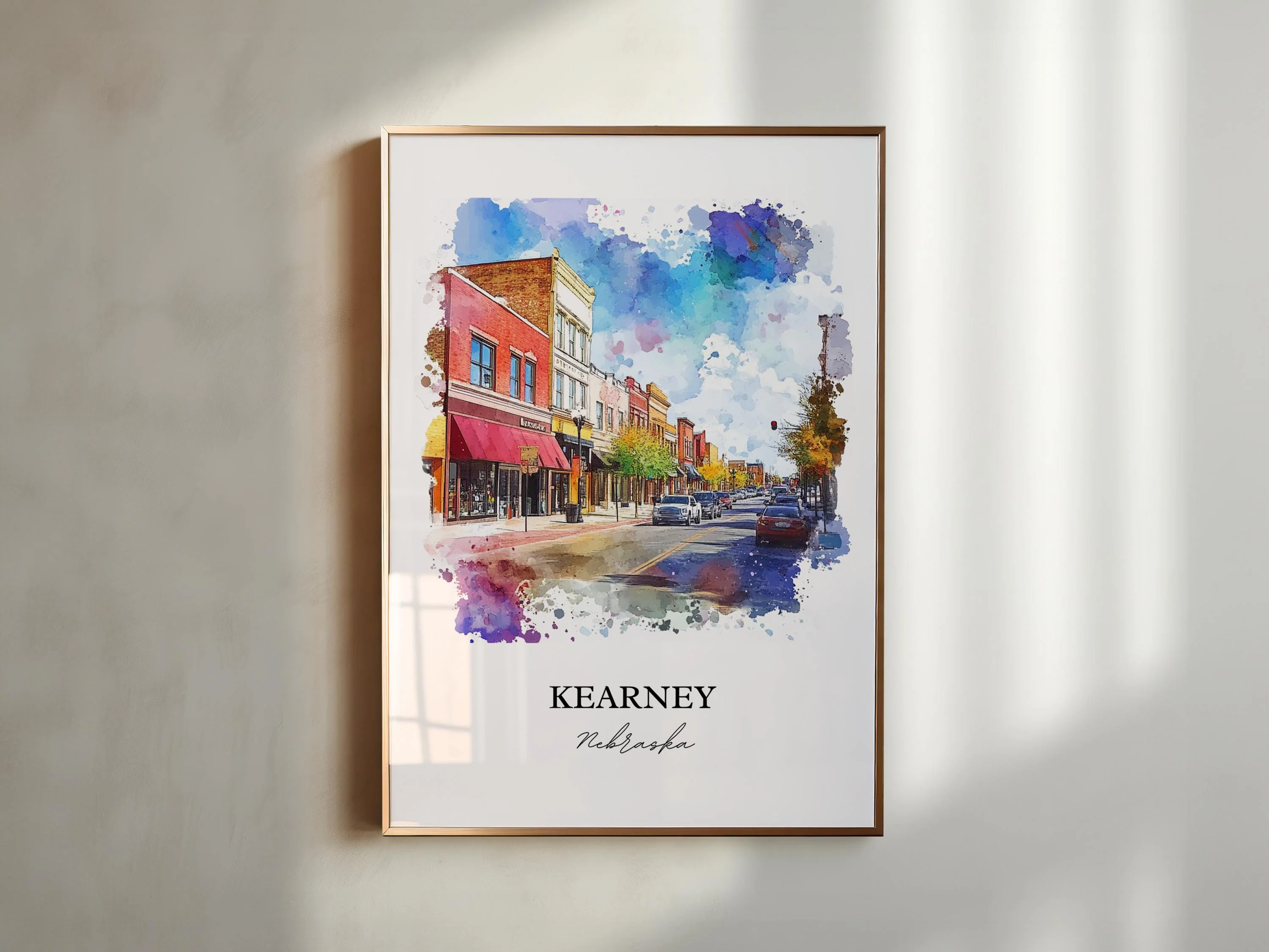 Kearney, Nebraska, USA – Watercolor Art Print - Image 6