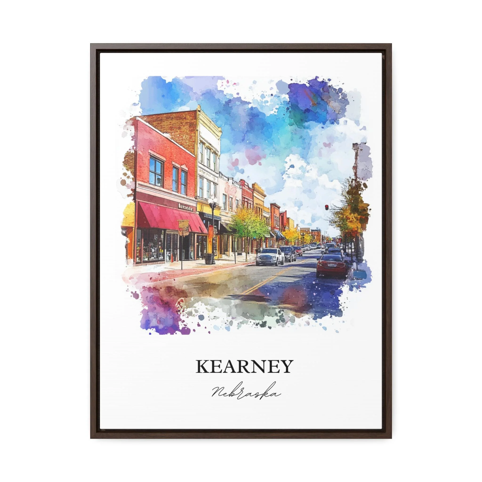 Kearney, Nebraska, USA – Watercolor Art Print - Image 7