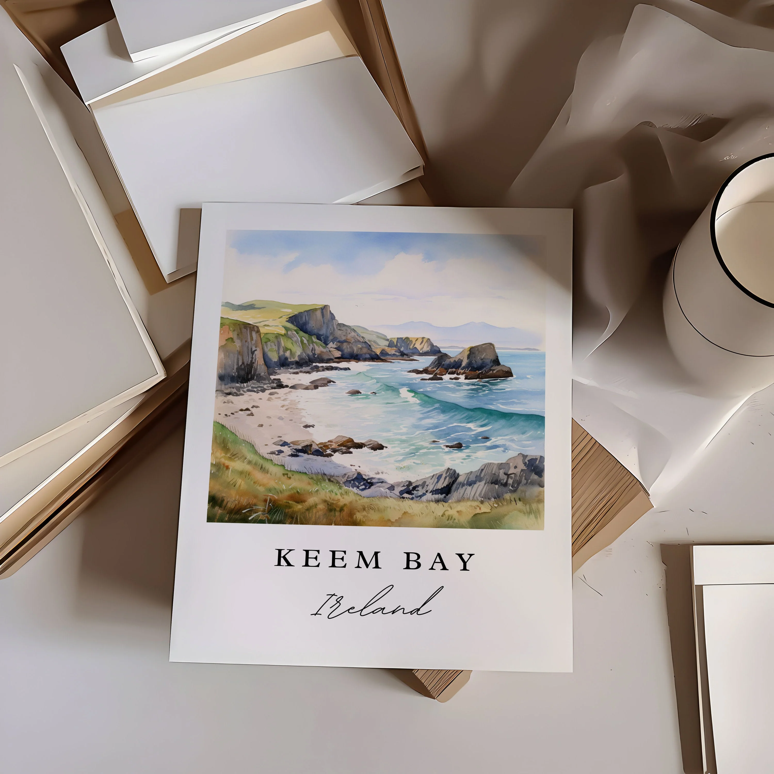 Keem Bay, Ireland – Watercolor Art Print - Image 2