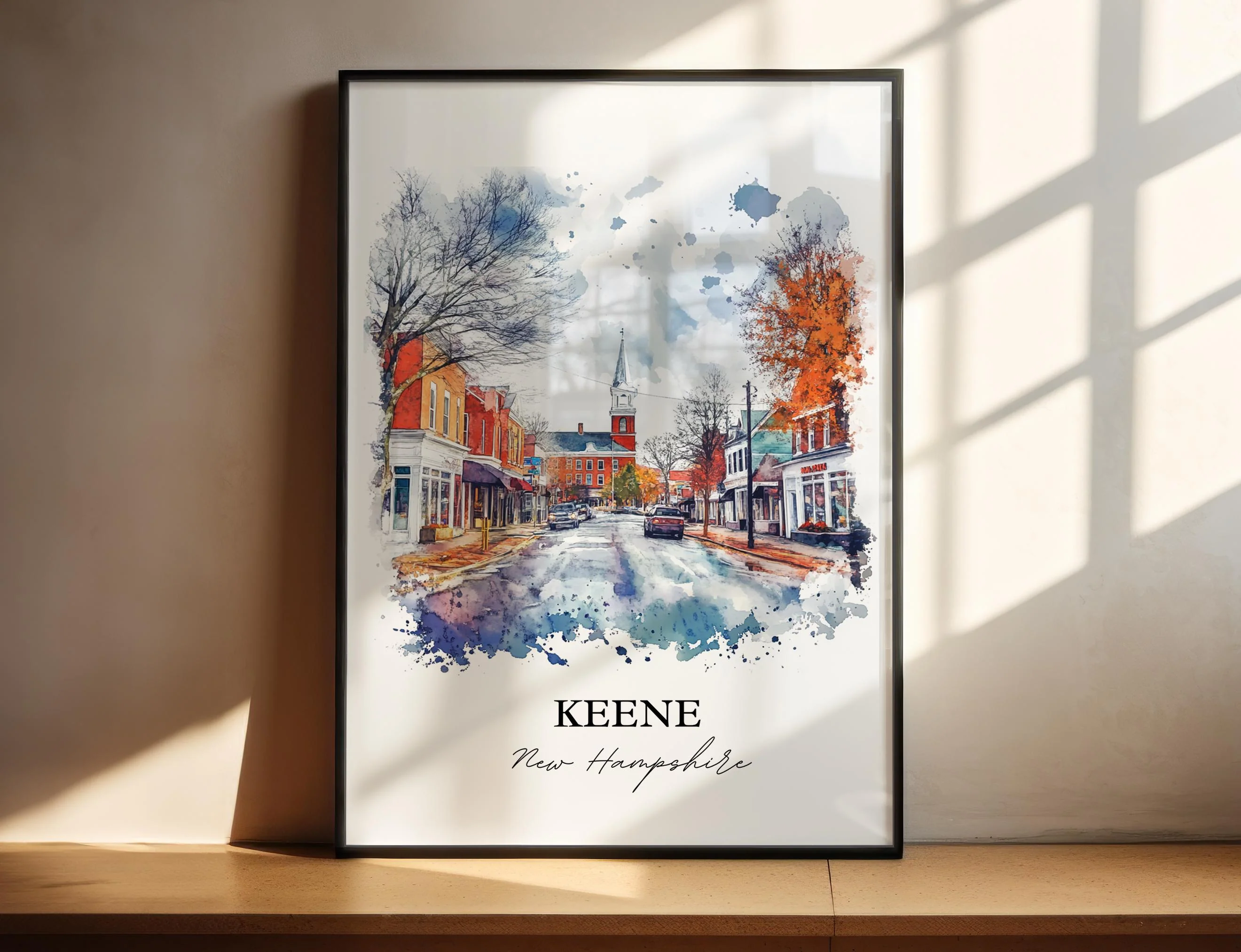 Keene, New Hampshire, USA – Watercolor Art Print